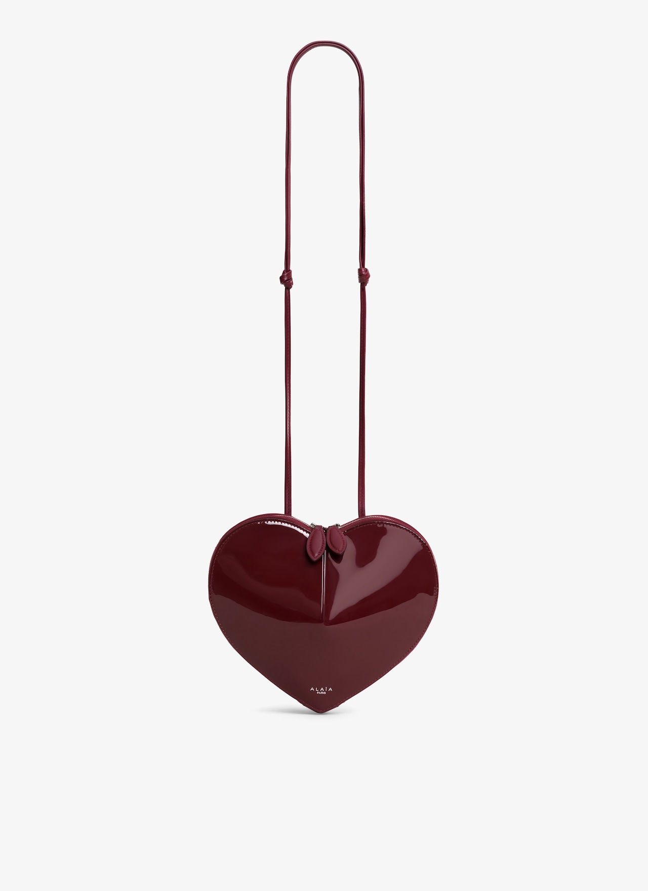 ALAÏA SAC LE CŒUR EN CUIR VERNIS Rouge Grenat ALAÏA MC