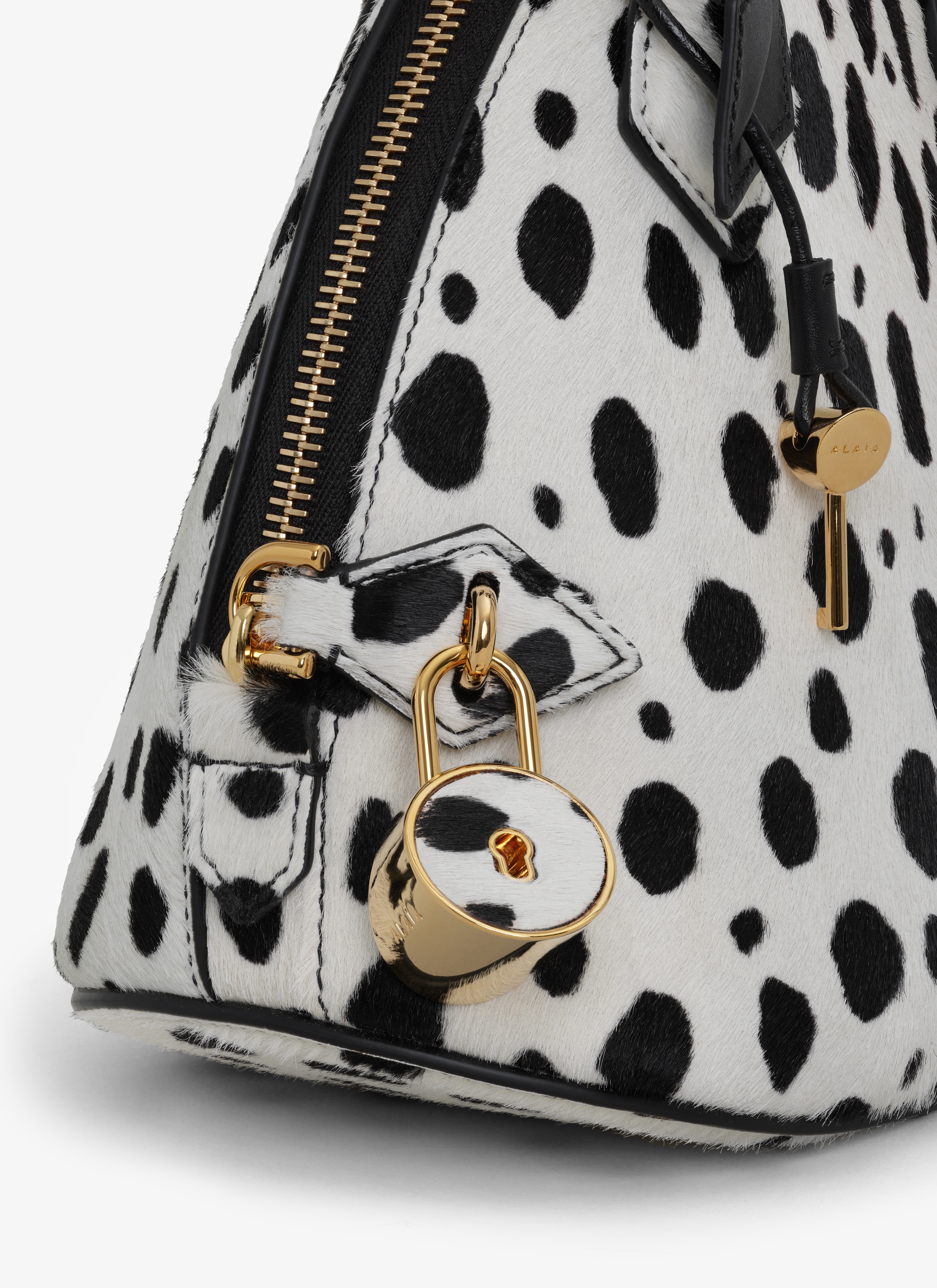 ALAÏA WEIß/SCHWARZ TASCHE DOME 25 AUS KALBSLEDER