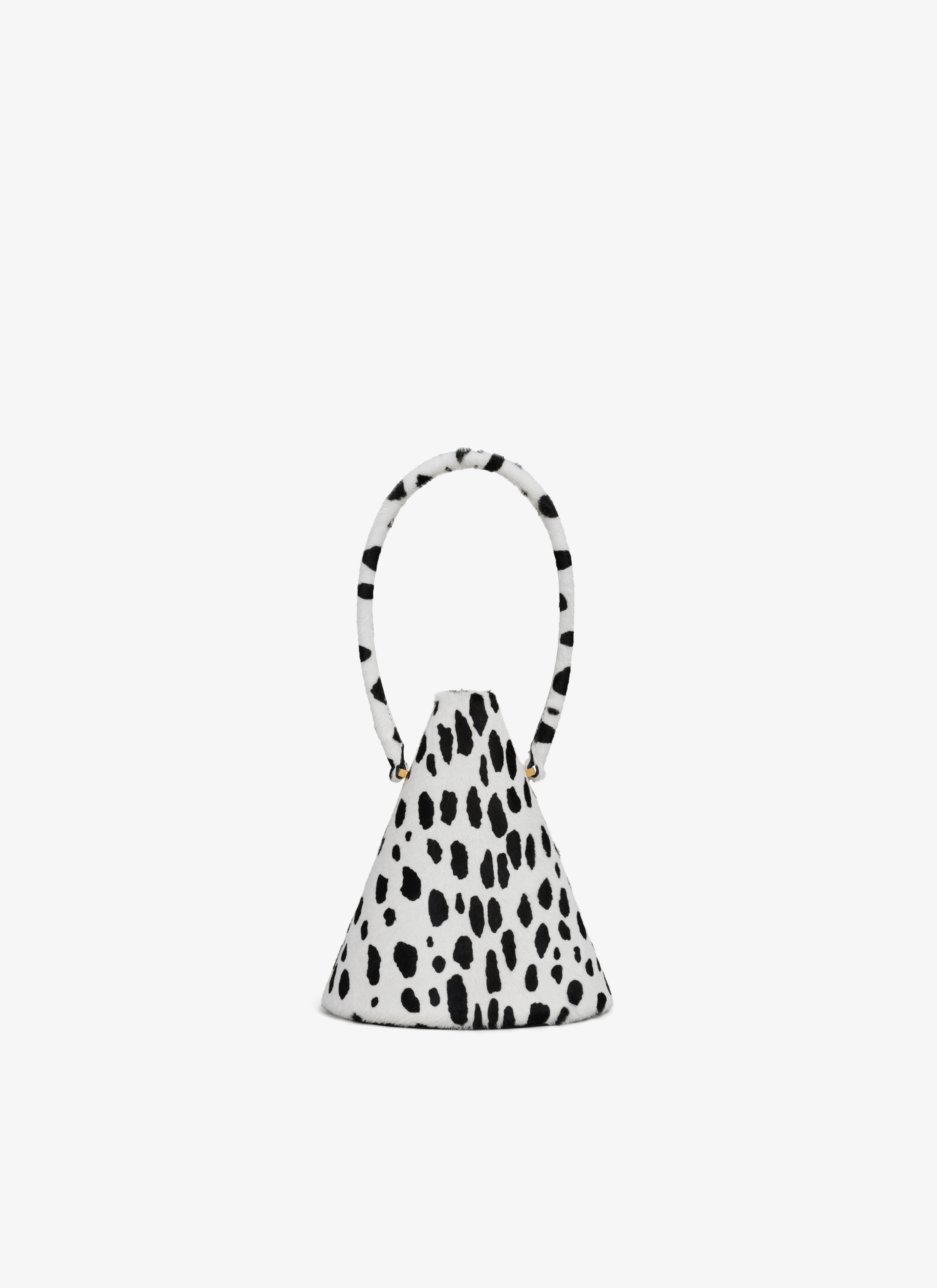 ALAÏA ホワイト/ブラック CONE ポニードット ヘアーカーフ製 ミノディエール