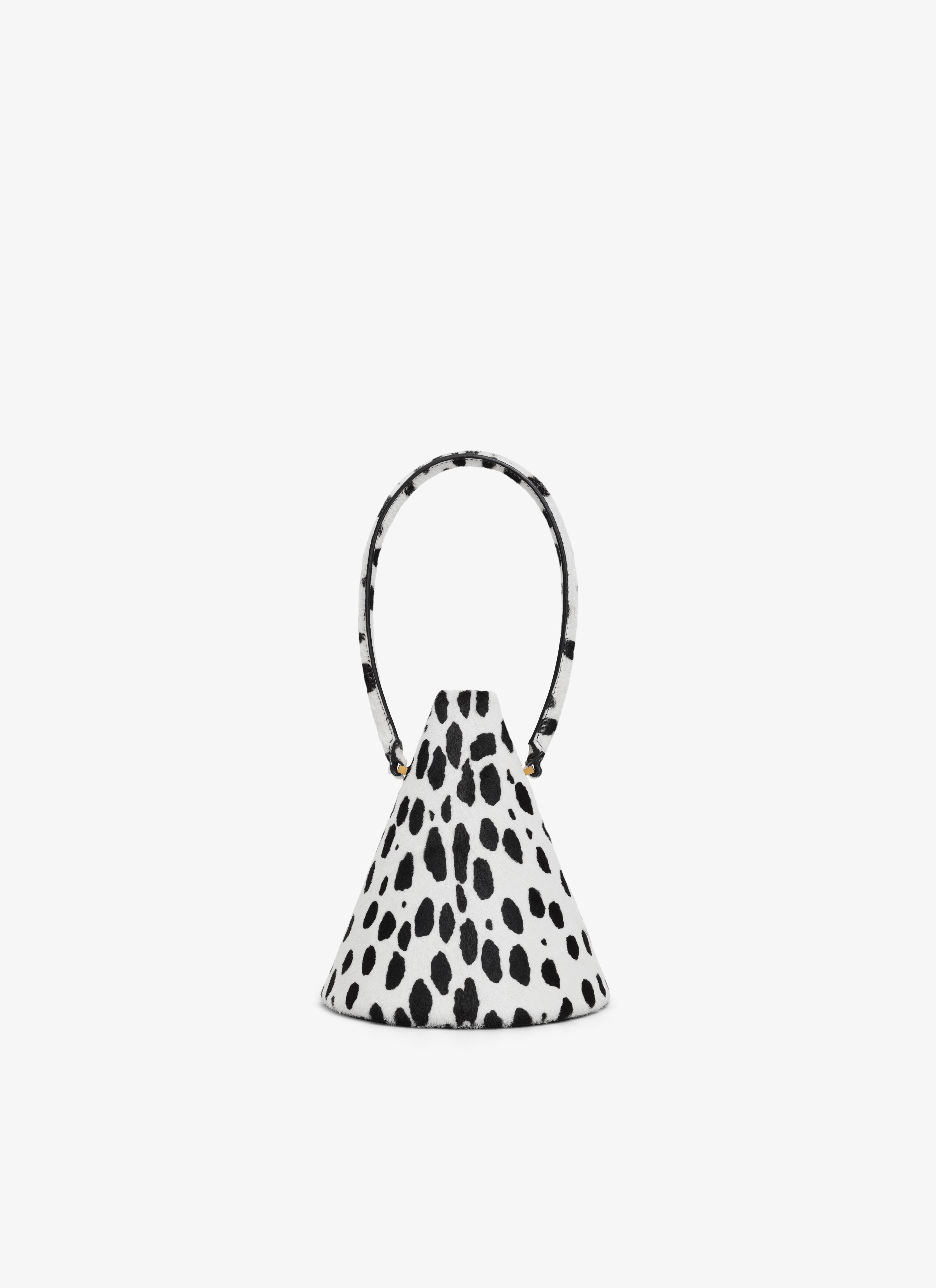 ALAÏA ホワイト/ブラック CONE ポニードット ヘアーカーフ製 ミノディエール