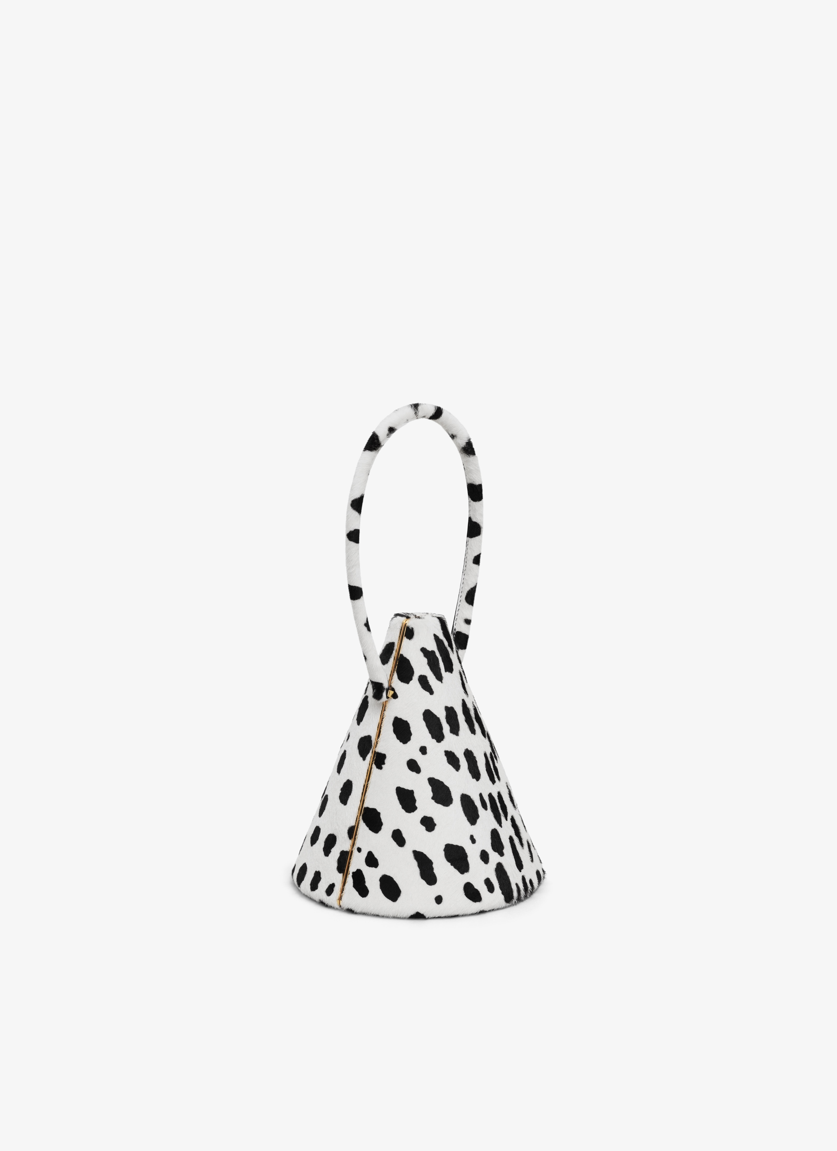 ALAÏA ホワイト/ブラック CONE ポニードット ヘアーカーフ製 ミノディエール