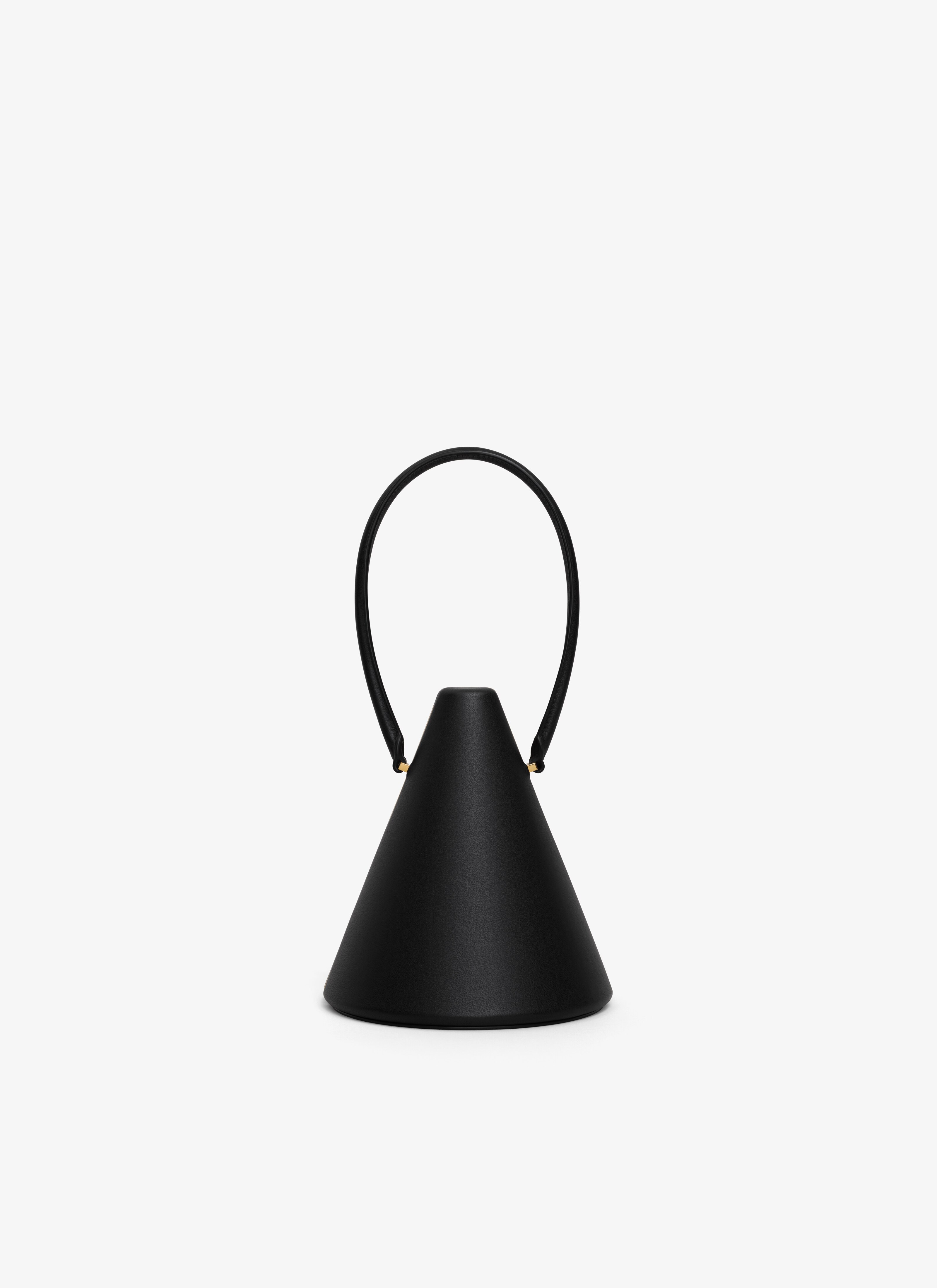 ALAÏA BLACK CONE MINAUDIERE IN LAMBSKIN