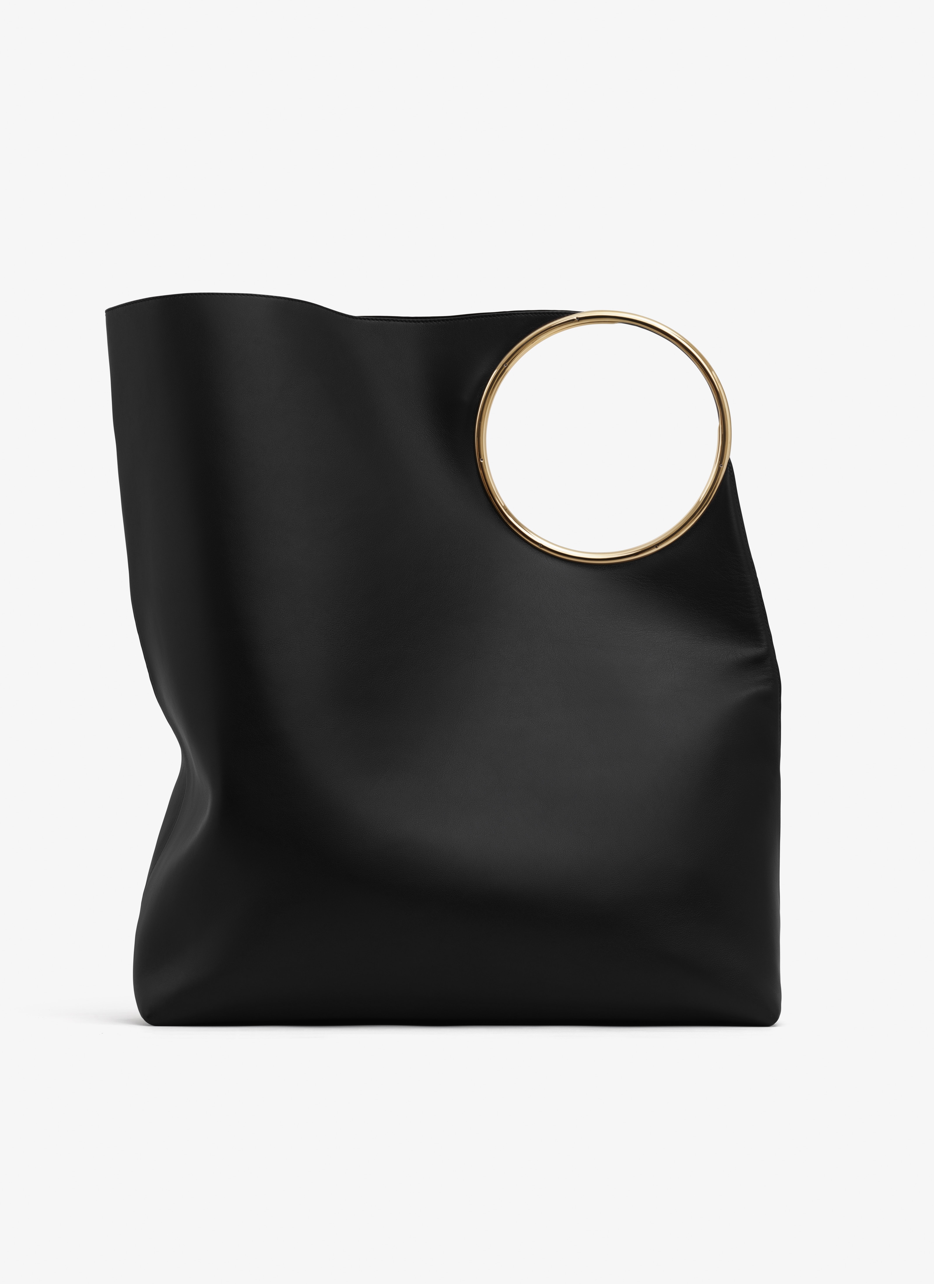 ALAÏA 블랙 스무스 송아지 RING XL 토트백