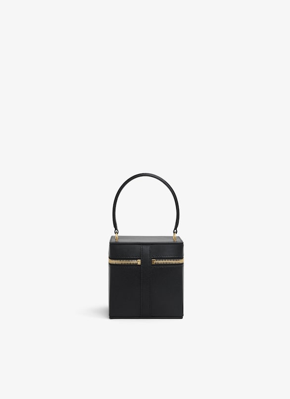 CUBE VANITY CASE IN SHINY GOATSKIN ALAÏA BLACK CUBE VANITY CASE IN SHINY GOATSKIN