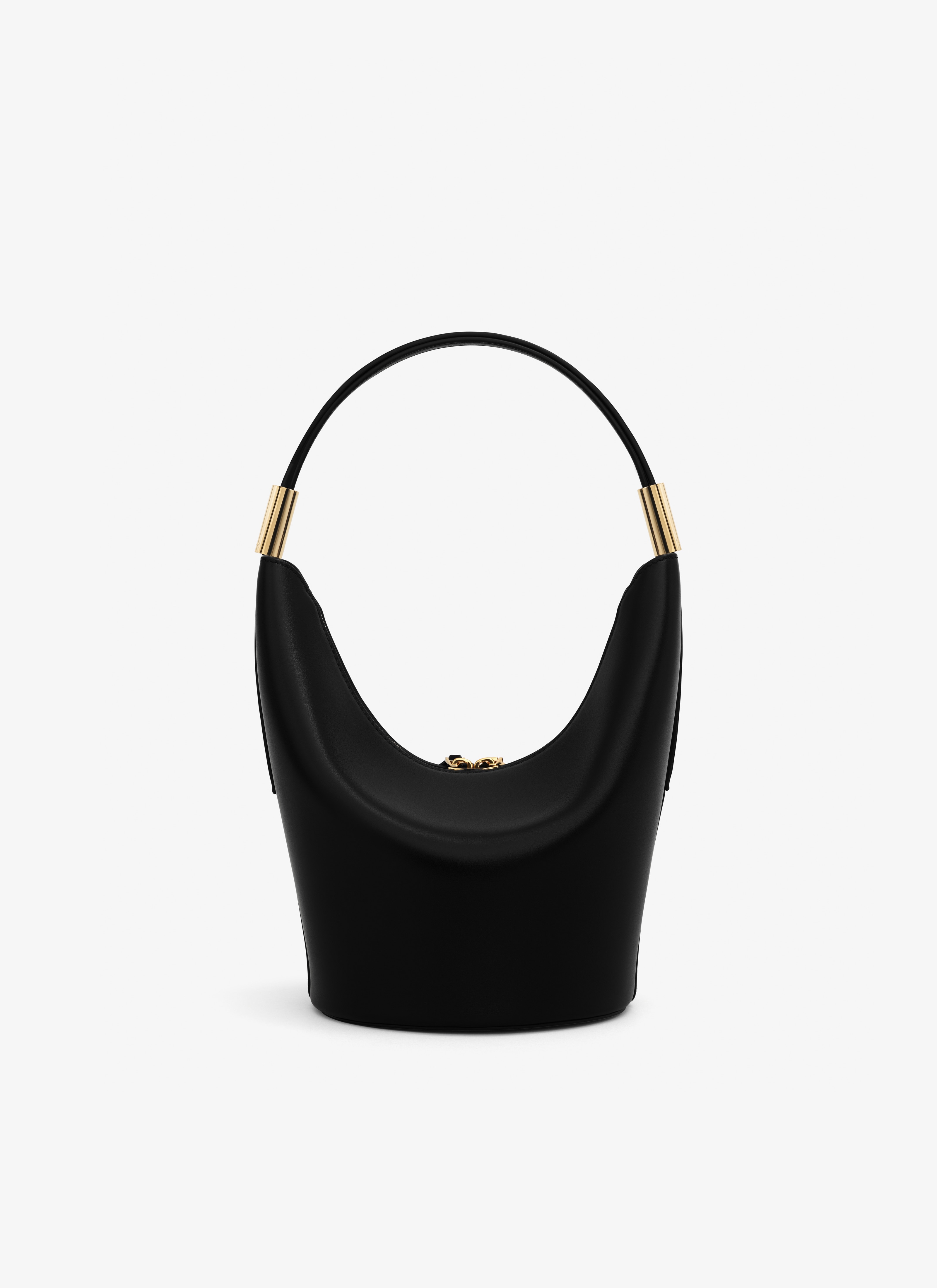 ALAÏA 블랙 염소가죽 스웨이드 및 송아지 가죽 소재 SHAPE 스몰 백