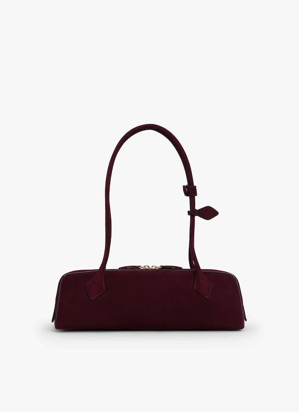 LE TECKEL MEDIUM BAG IN SUEDE GOATSKIN ALAÏA GARNET RED LE TECKEL MEDIUM BAG IN SUEDE GOATSKIN