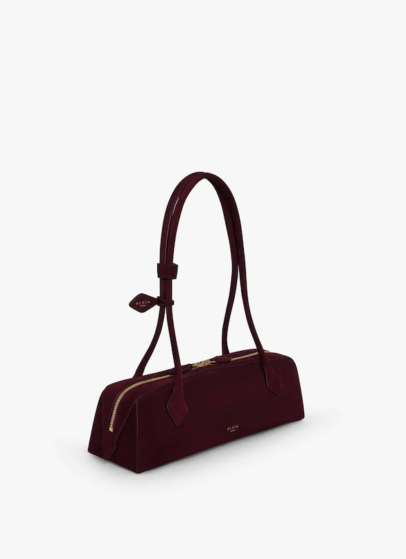 LE TECKEL MEDIUM BAG IN SUEDE GOATSKIN ALAÏA GARNET RED LE TECKEL MEDIUM BAG IN SUEDE GOATSKIN