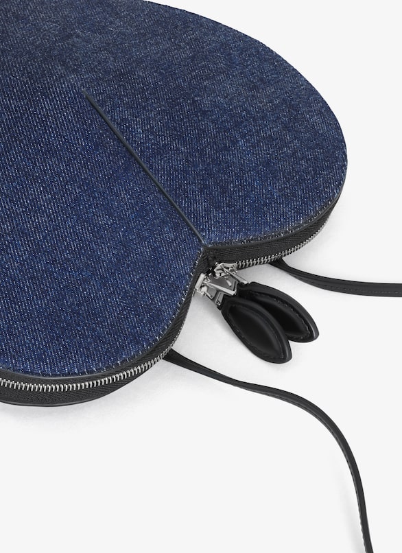 LE CŒUR BAG IN DENIM AND LEATHER ALAÏA DENIM BLUE LE CŒUR BAG IN DENIM AND LEATHER