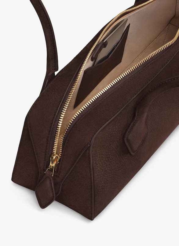 LE TECKEL MEDIUM BAG IN NUBUCK ALAÏA GOLDEN BROWN LE TECKEL MEDIUM BAG IN NUBUCK