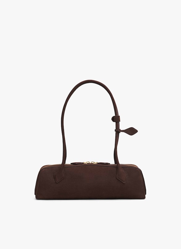 LE TECKEL MEDIUM BAG IN NUBUCK ALAÏA GOLDEN BROWN LE TECKEL MEDIUM BAG IN NUBUCK