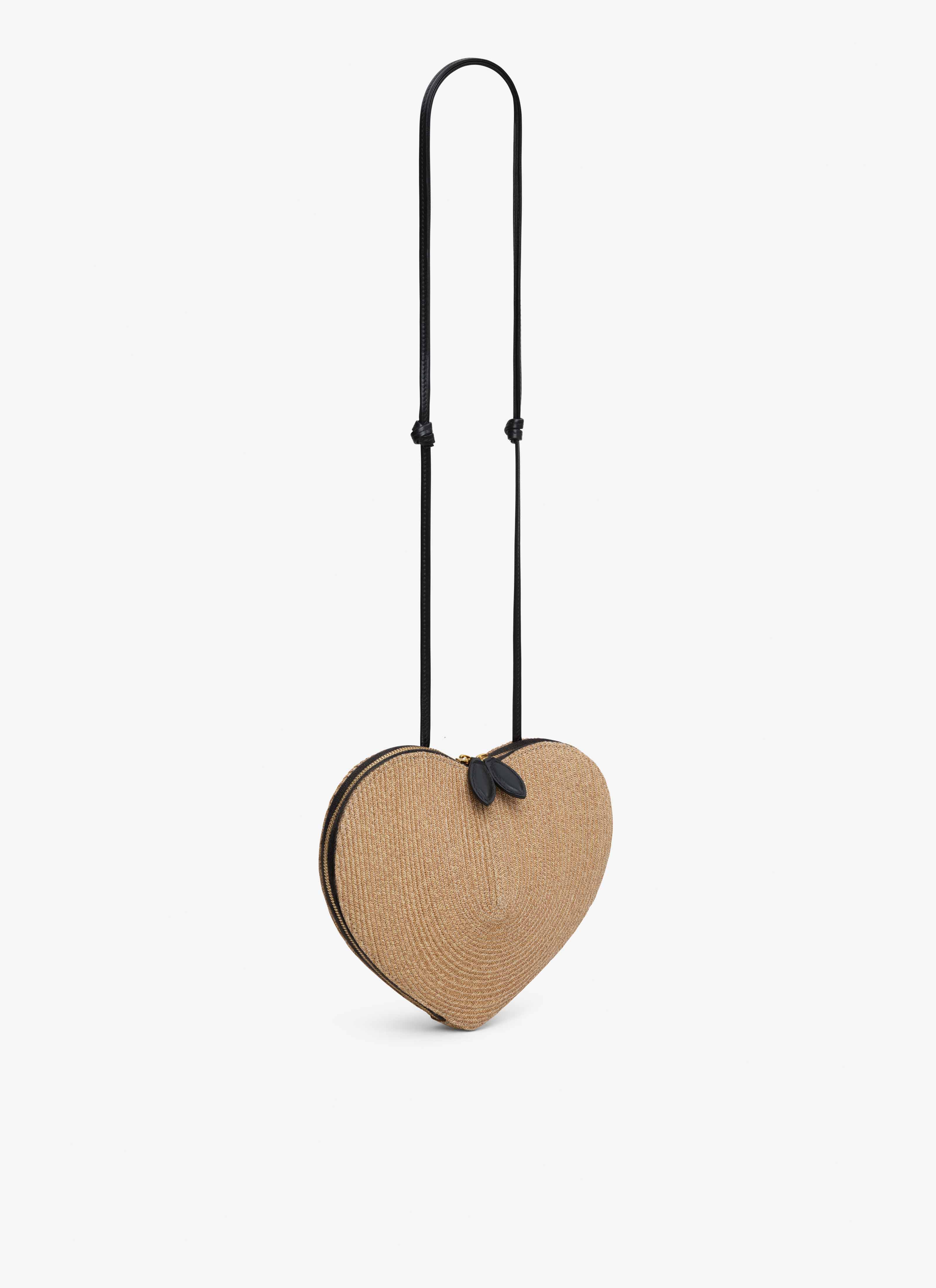 ALAÏA NATURAL LE CŒUR BAG IN PAPER STRAW