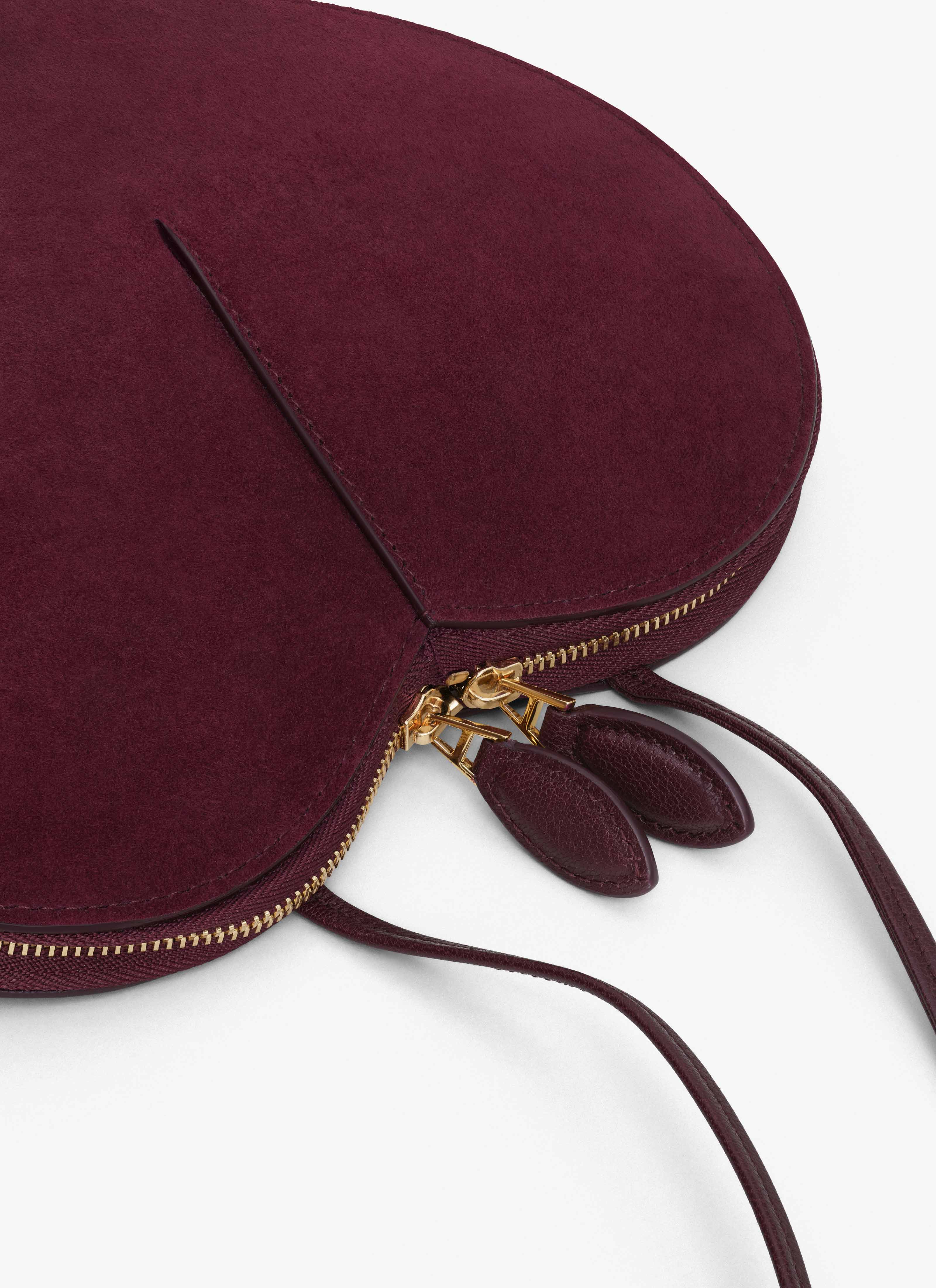 ALAÏA ROJO OSCURO BOLSO LE CŒUR BIMATERIAL DE PIEL