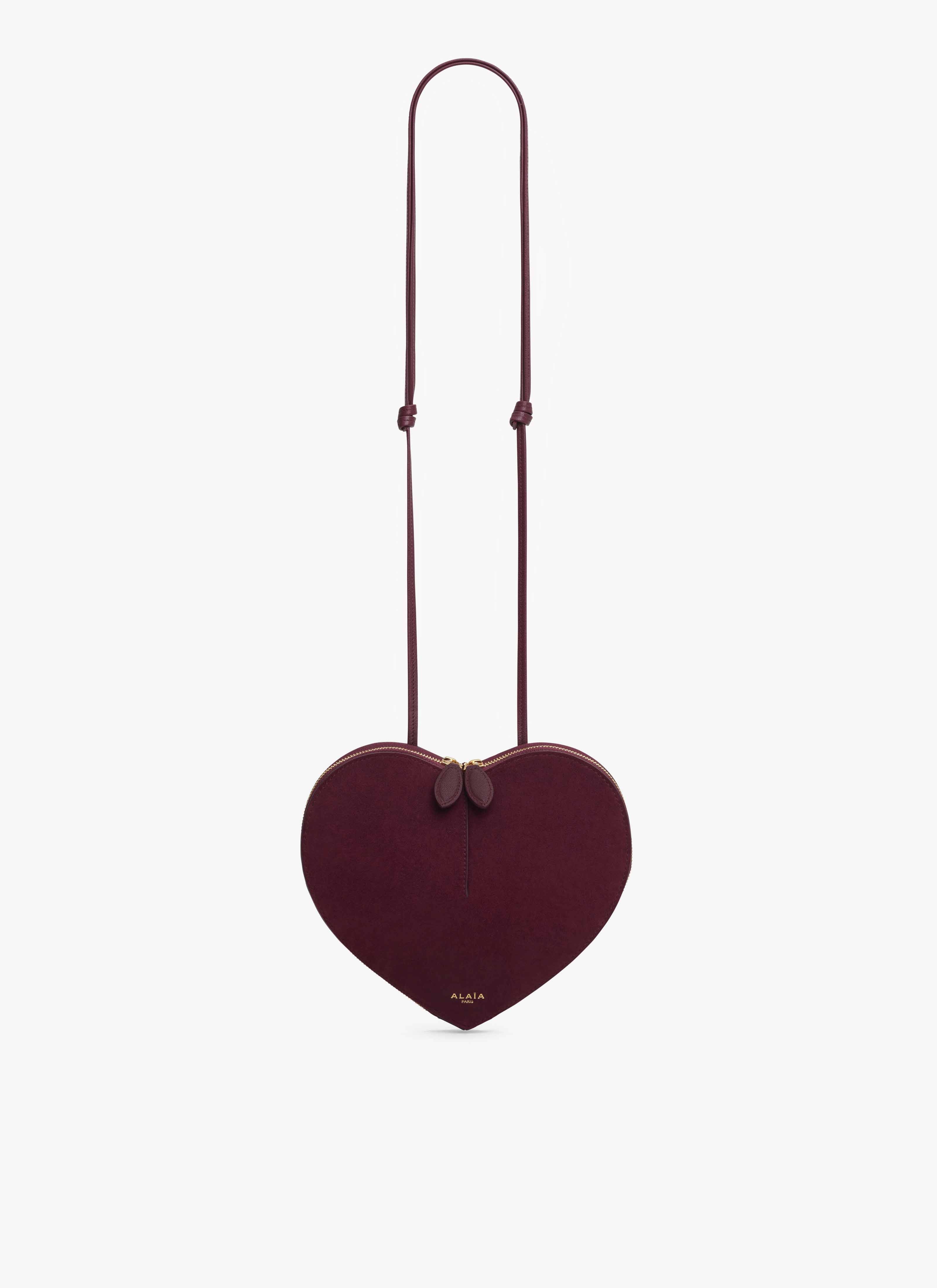 ALAÏA ROJO OSCURO BOLSO LE CŒUR BIMATERIAL DE PIEL