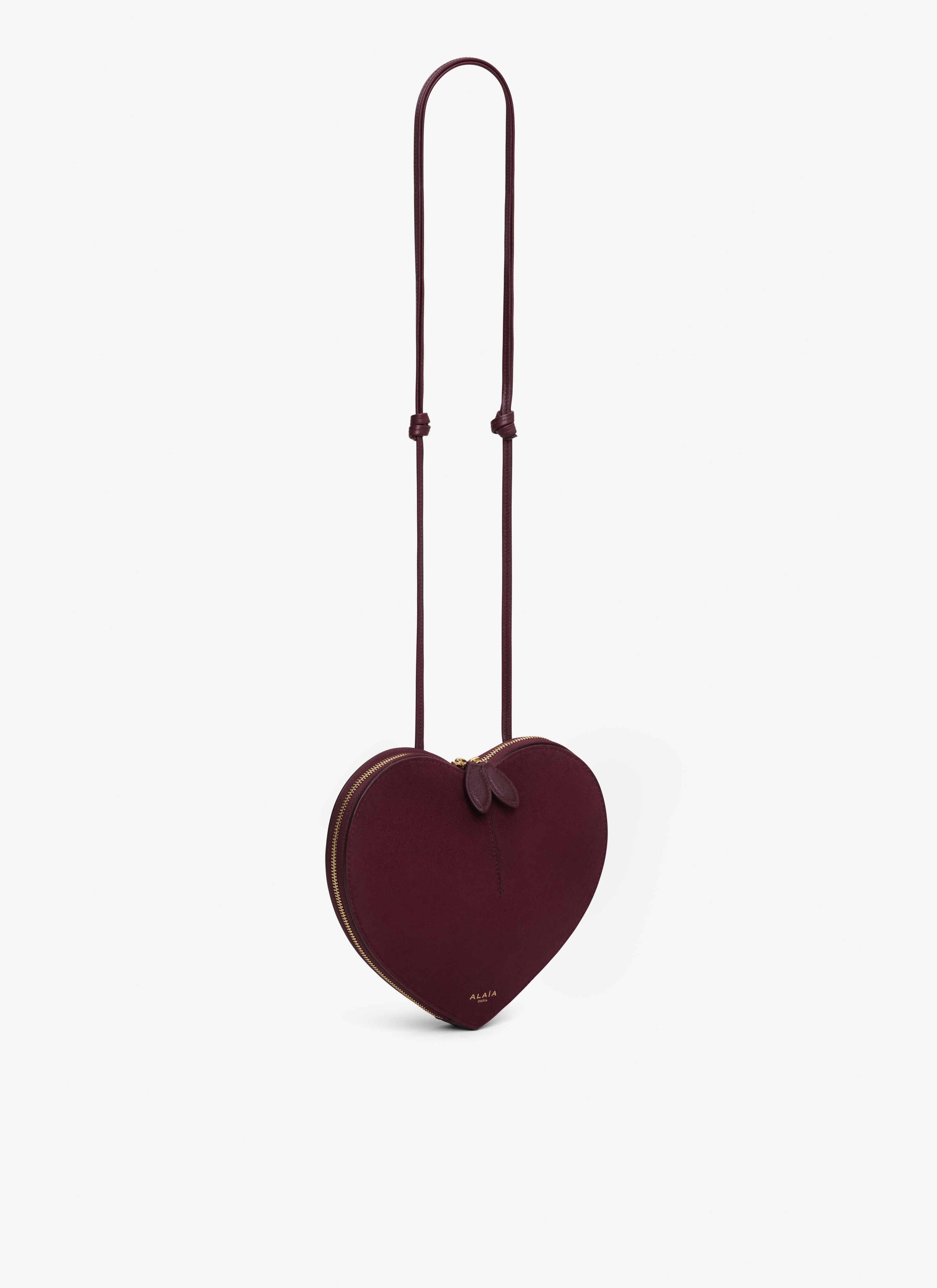 ALAÏA ROJO OSCURO BOLSO LE CŒUR BIMATERIAL DE PIEL