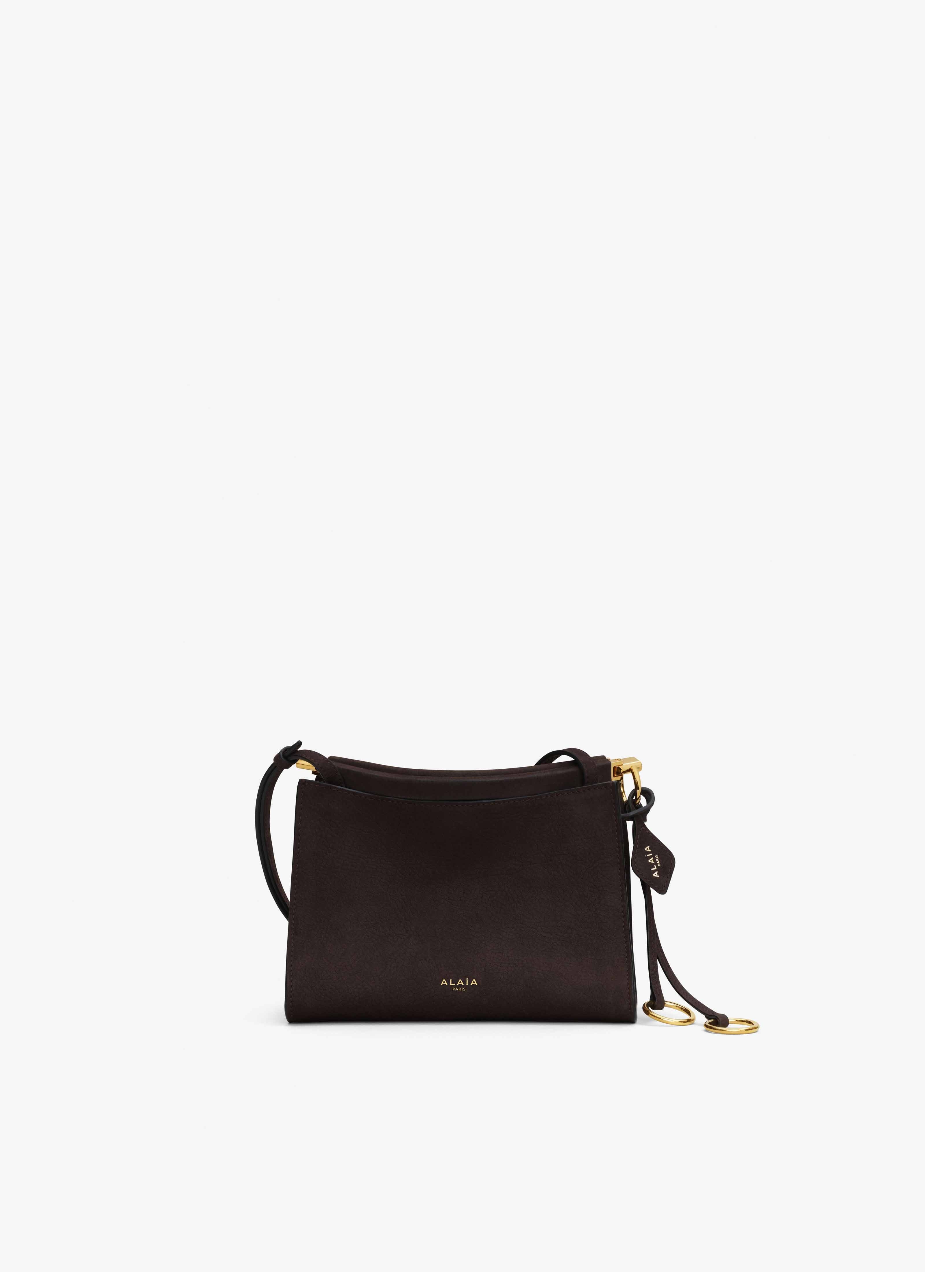 ALAÏA BORSA LE CLICK PICCOLA QUADRATA IN NABUK  MARRONE SCURO