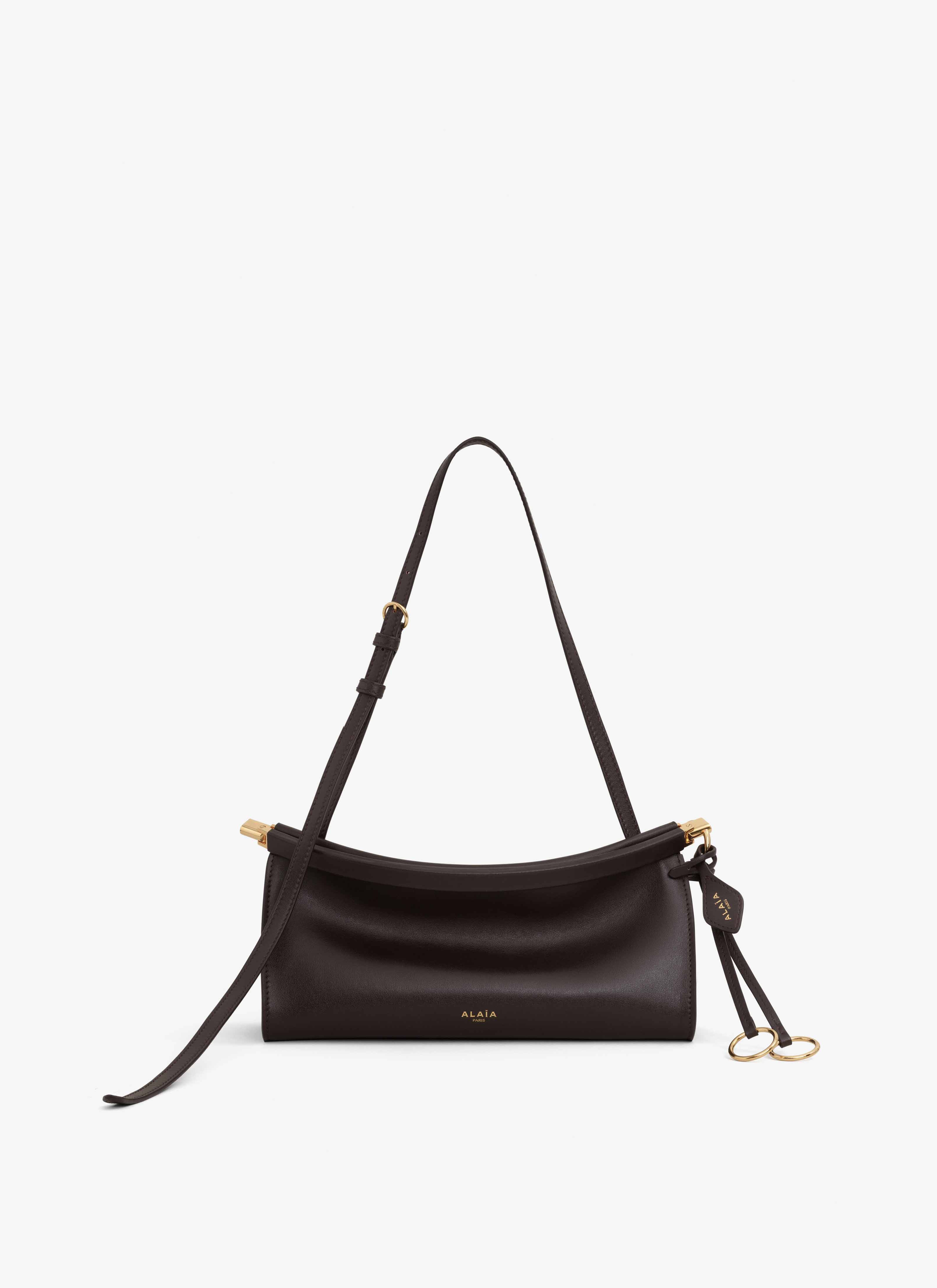 ALAÏA BORSA LE CLICK EAST WEST PICCOLA IN PELLE  MARRONE SCURO