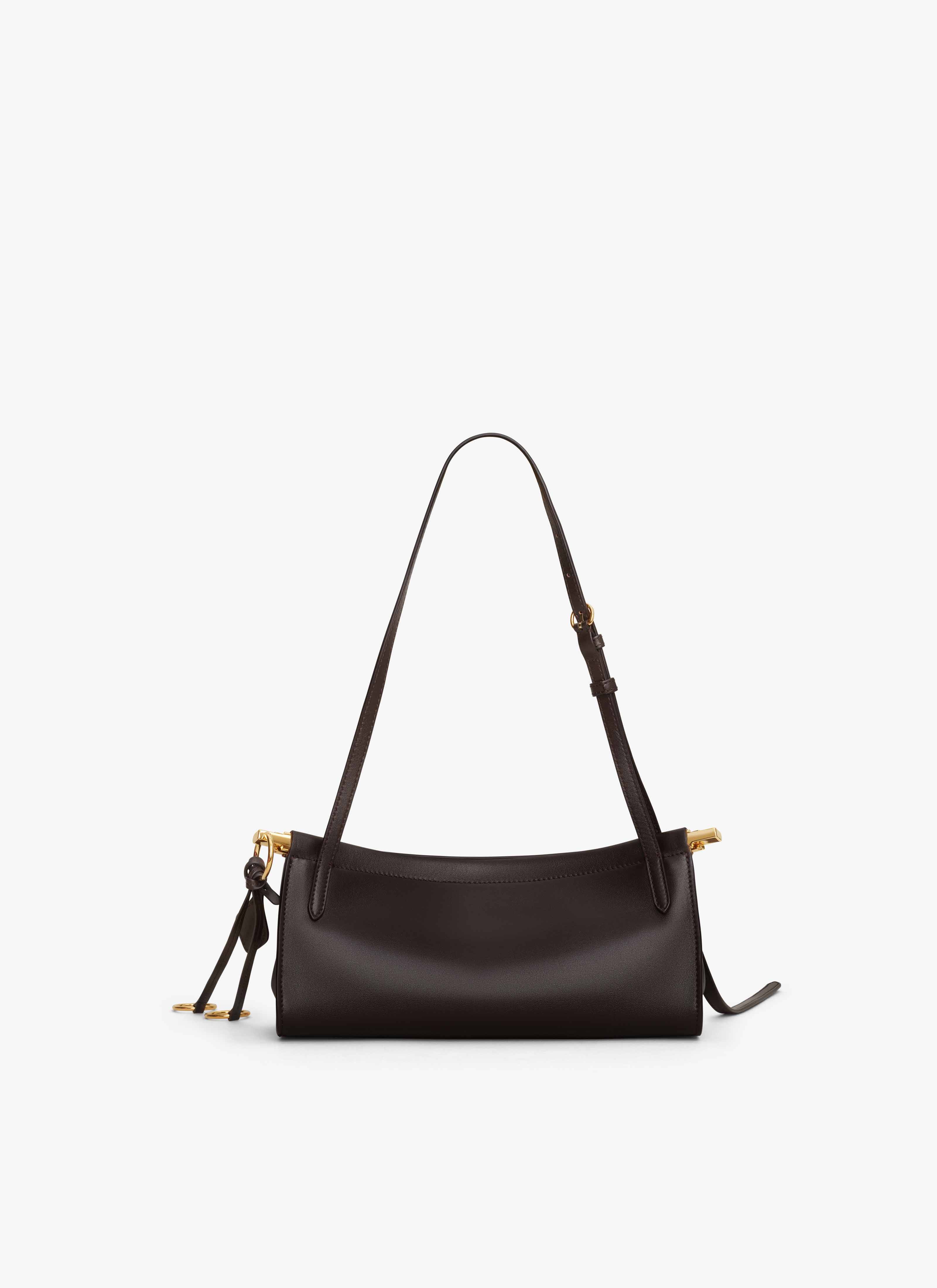 ALAÏA DARK BROWN LE CLICK EAST WEST SMALL BAG IN LEATHER 