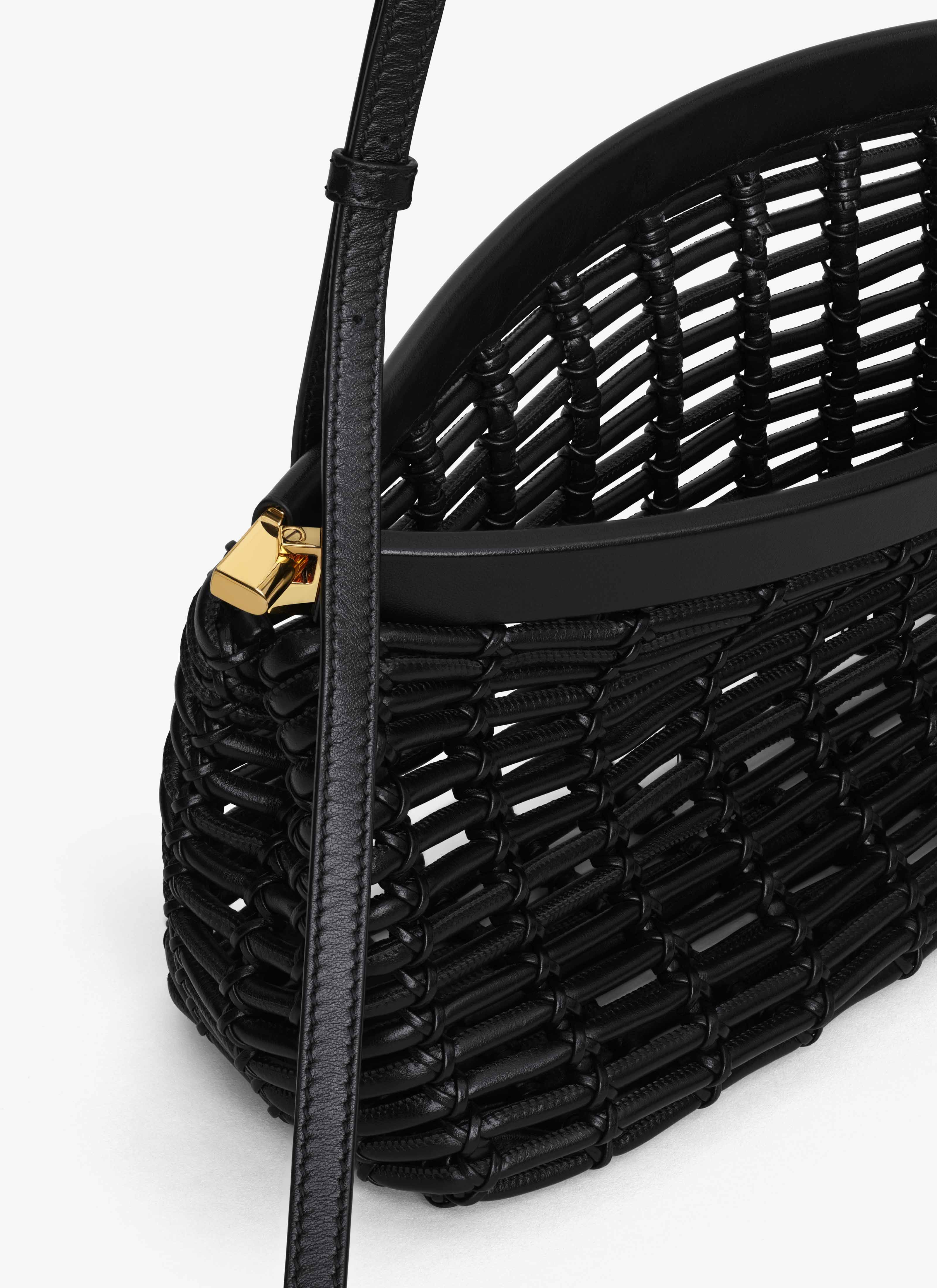 ALAÏA BLACK LE CLICK EAST WEST MEDIUM BAG IN BRAIDED CALFSKIN