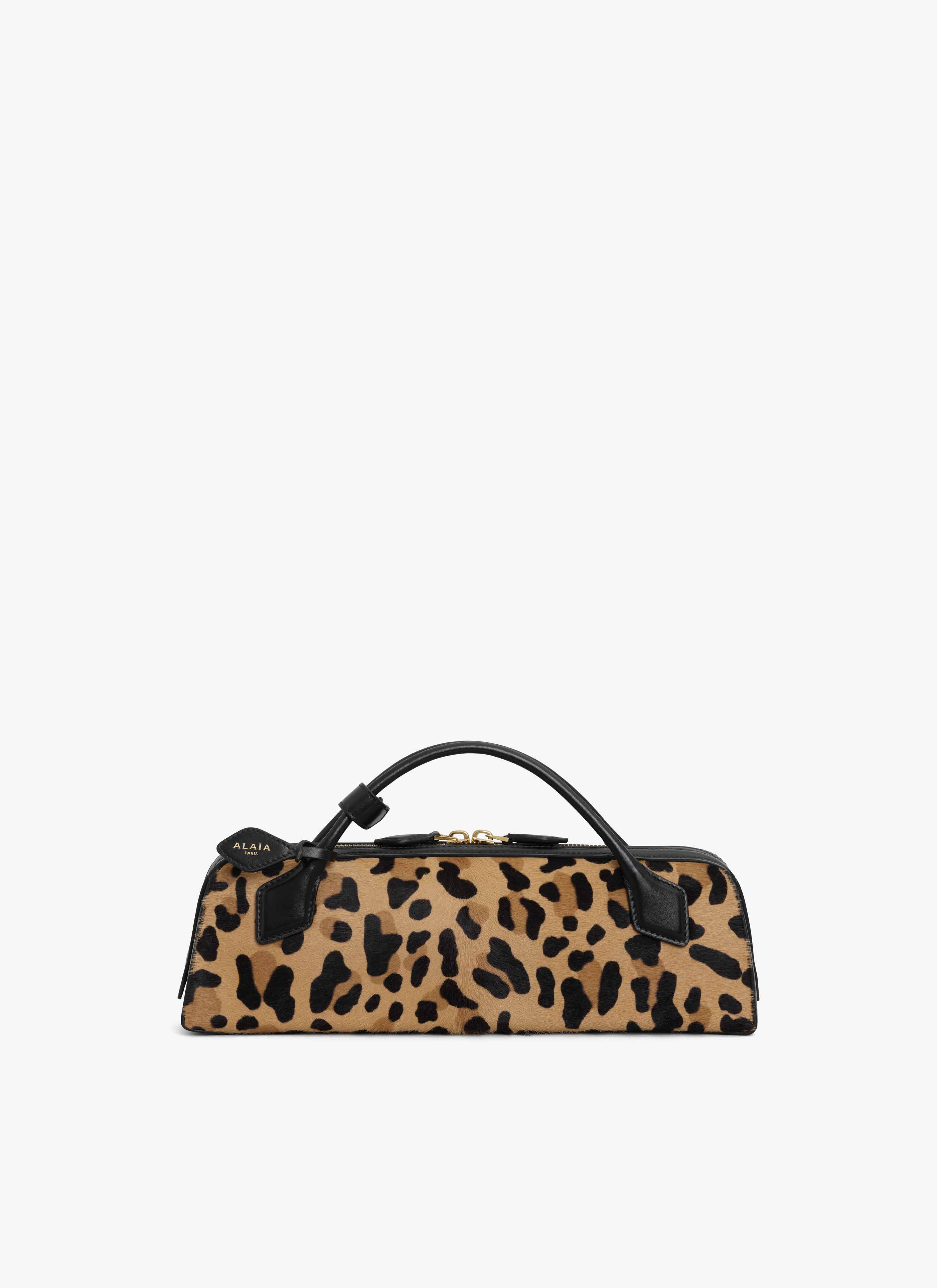 ALAÏA BROWN LE TECKEL CLUTCH IN LEOPARD HAIRCALF