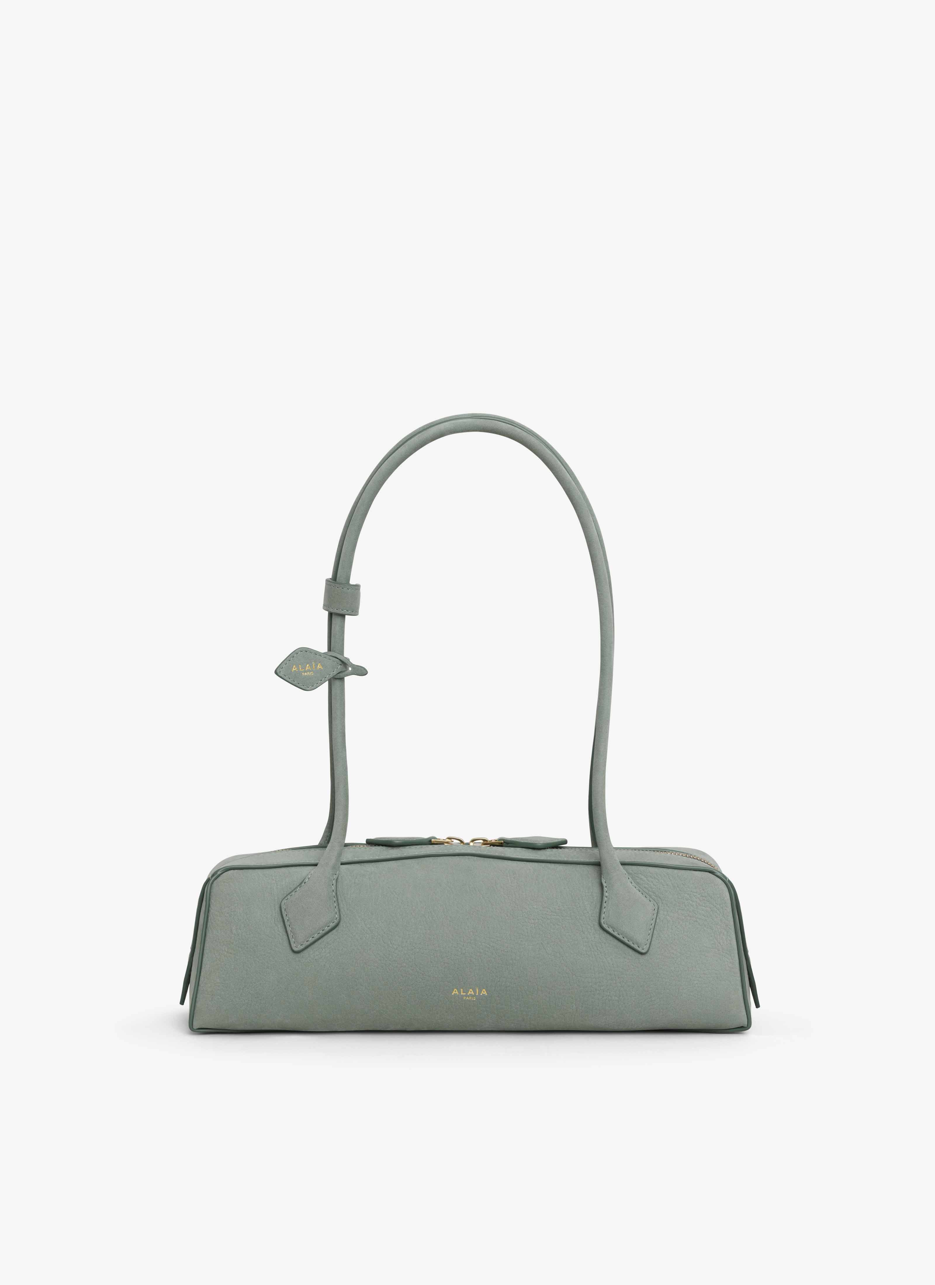 ALAÏA SAGE LE TECKEL MEDIUM BAG IN NUBUCK
