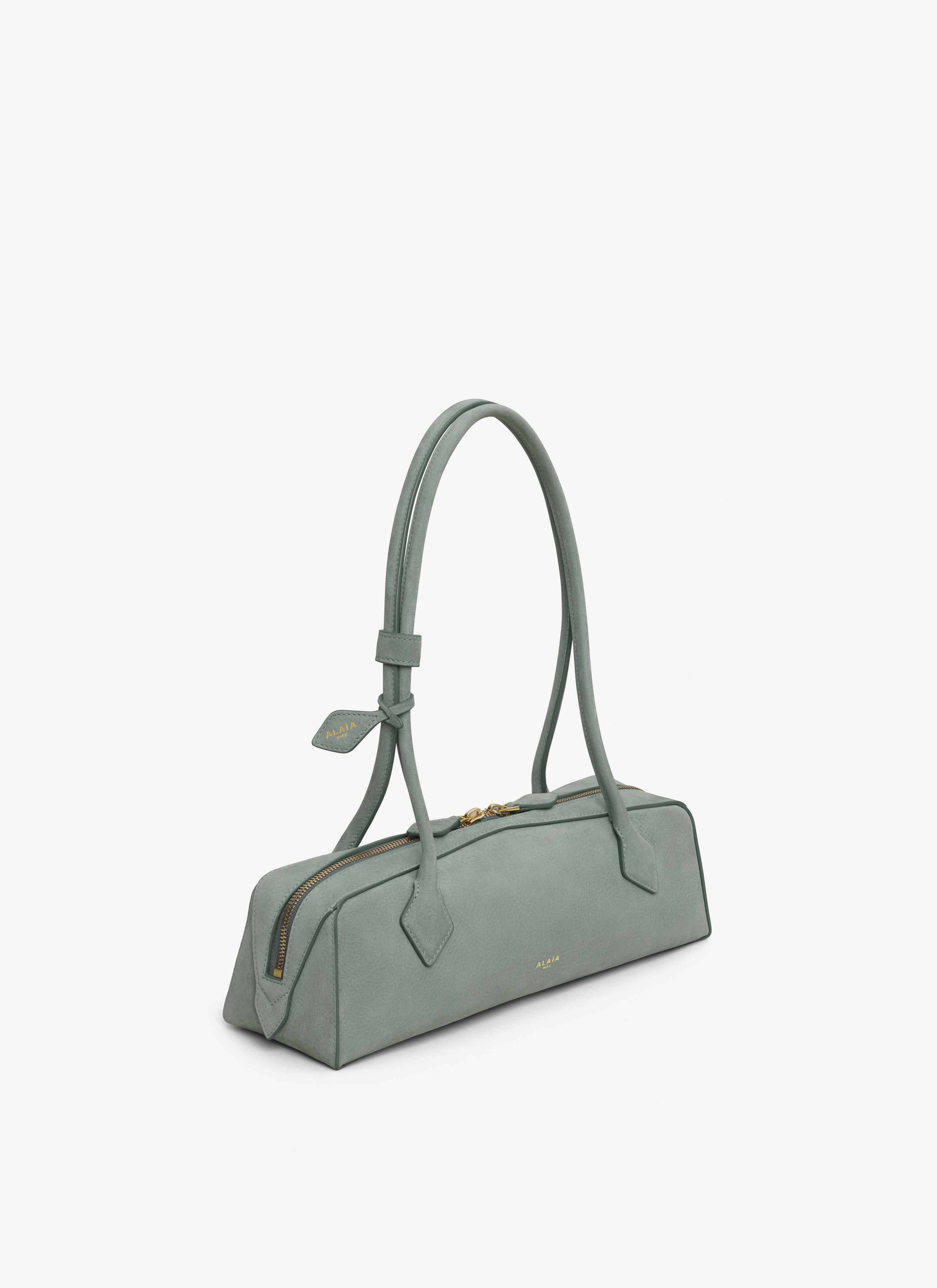 ALAÏA SAGE LE TECKEL MEDIUM BAG IN NUBUCK