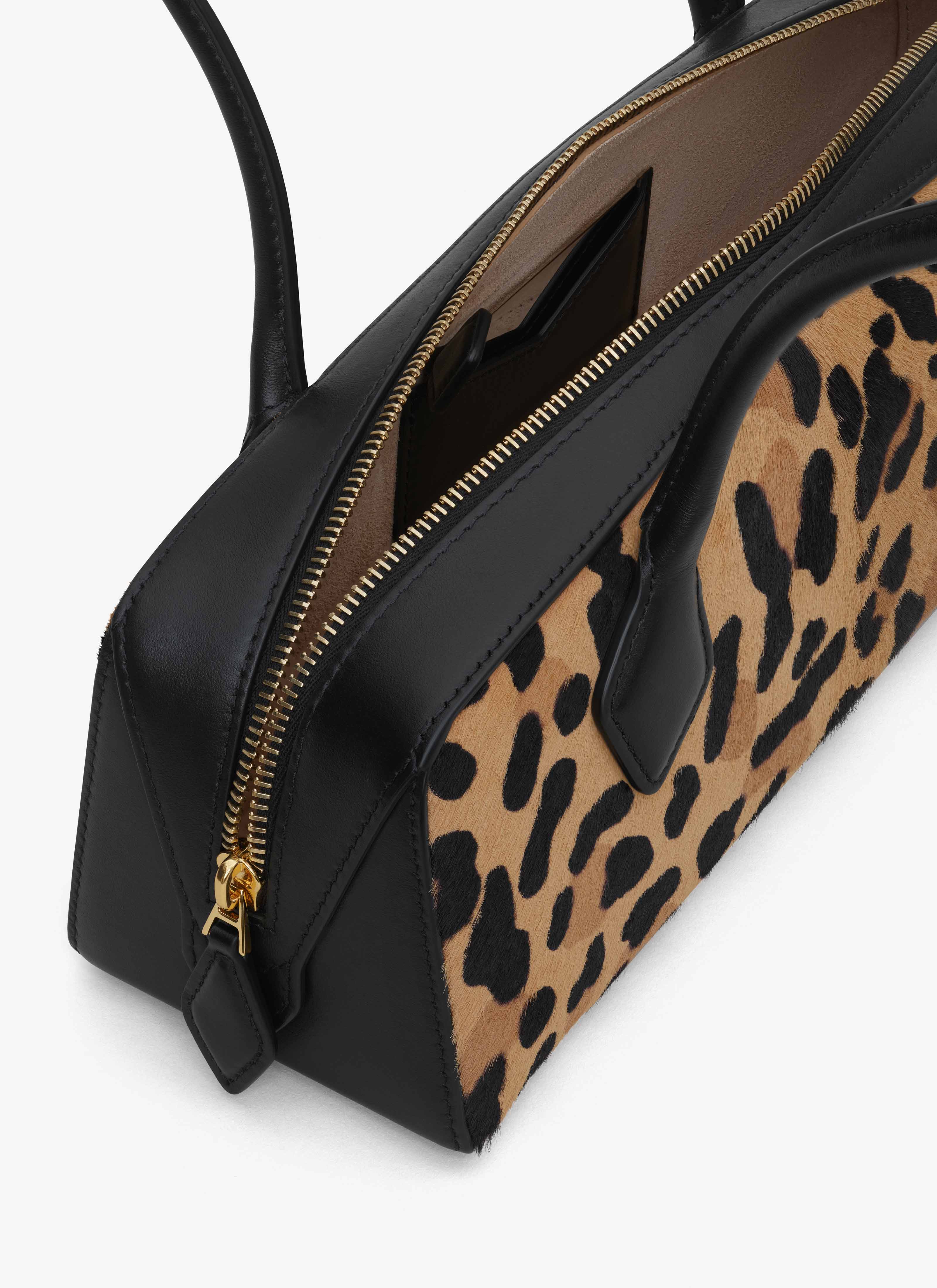 ALAÏA BROWN LE TECKEL MEDIUM BAG IN LEOPARD HAIRCALF