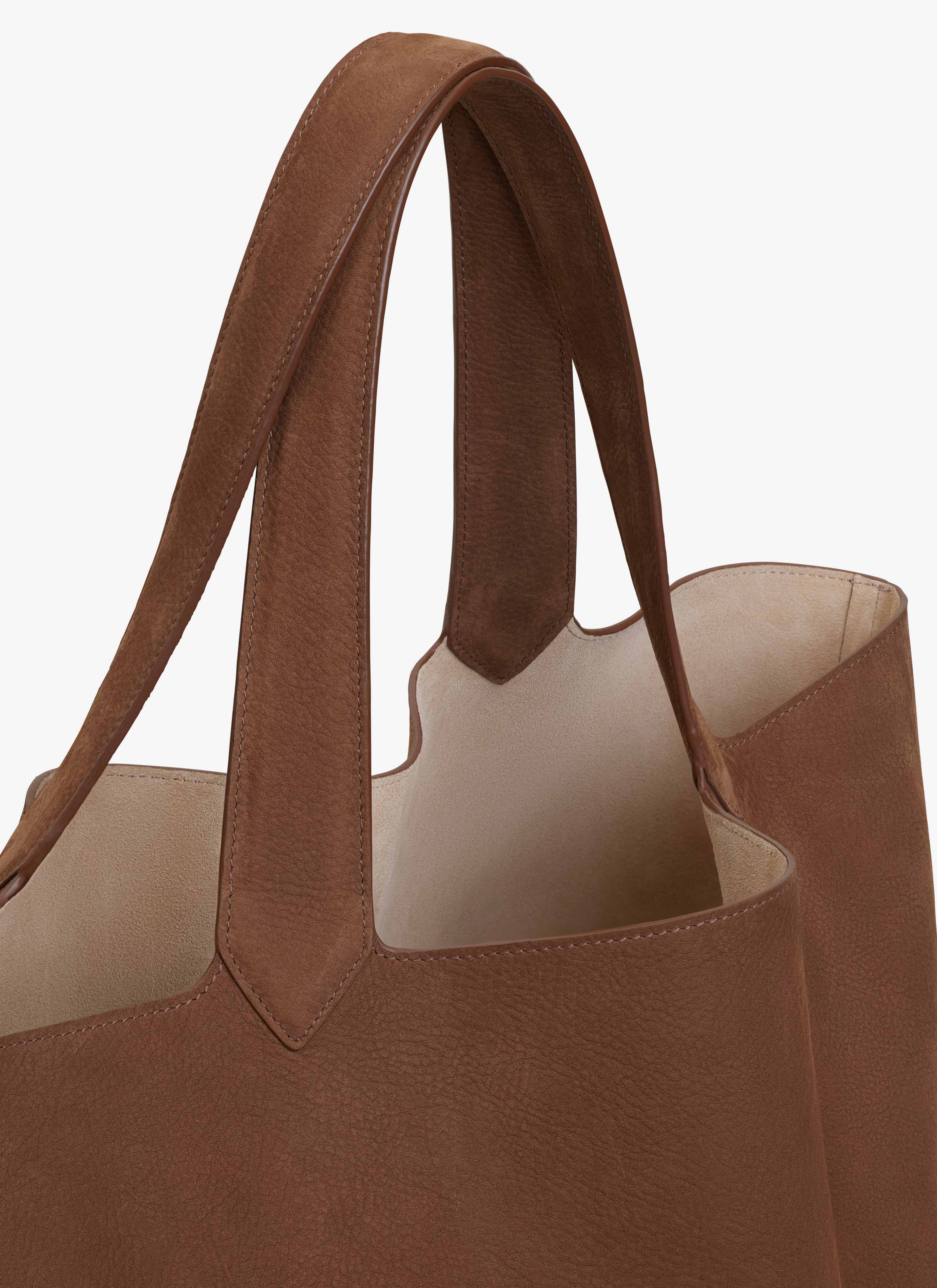 ALAÏA UMBER LE CABAS BAG IN NUBUCK