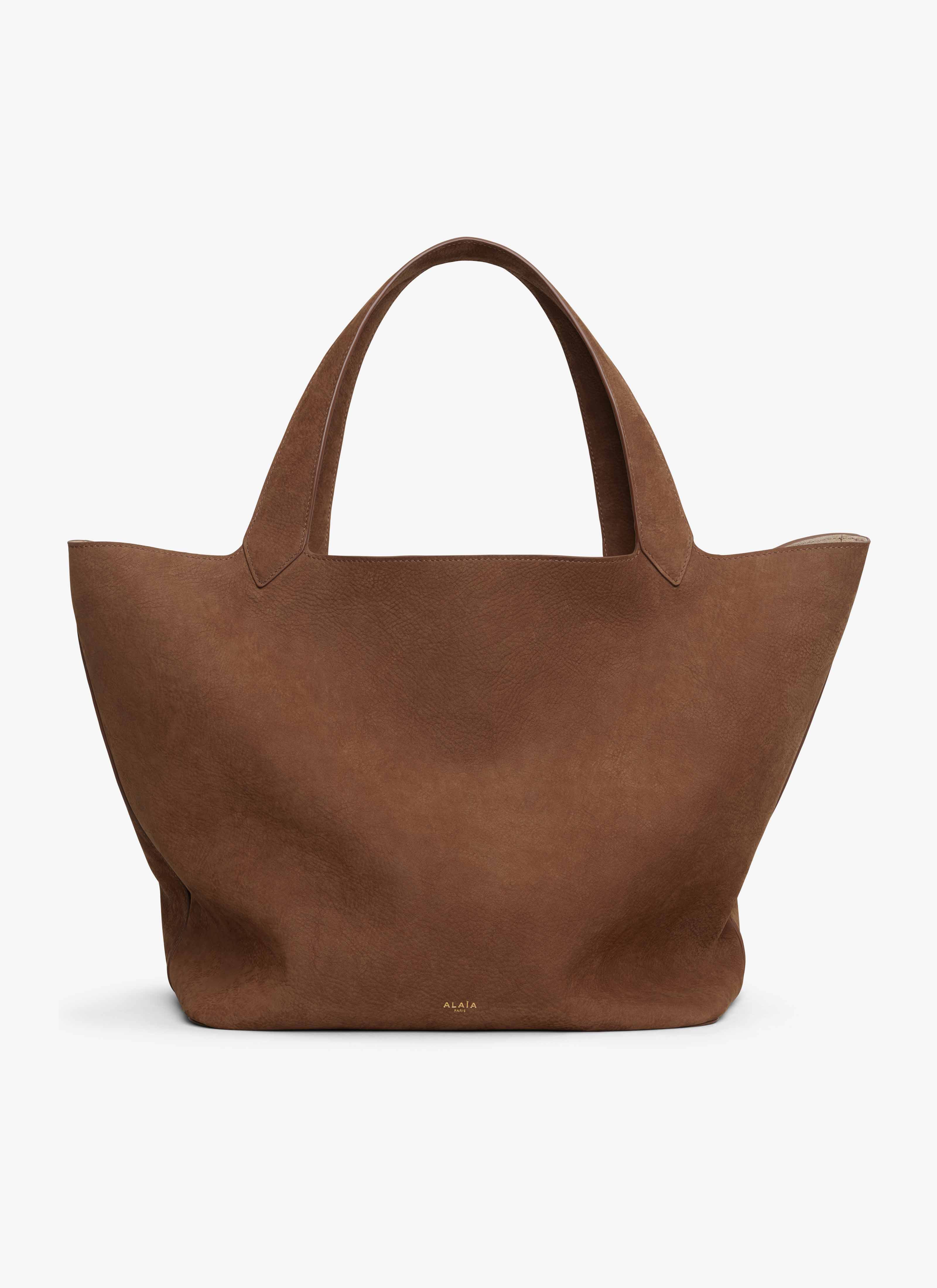 ALAÏA UMBER LE CABAS BAG IN NUBUCK