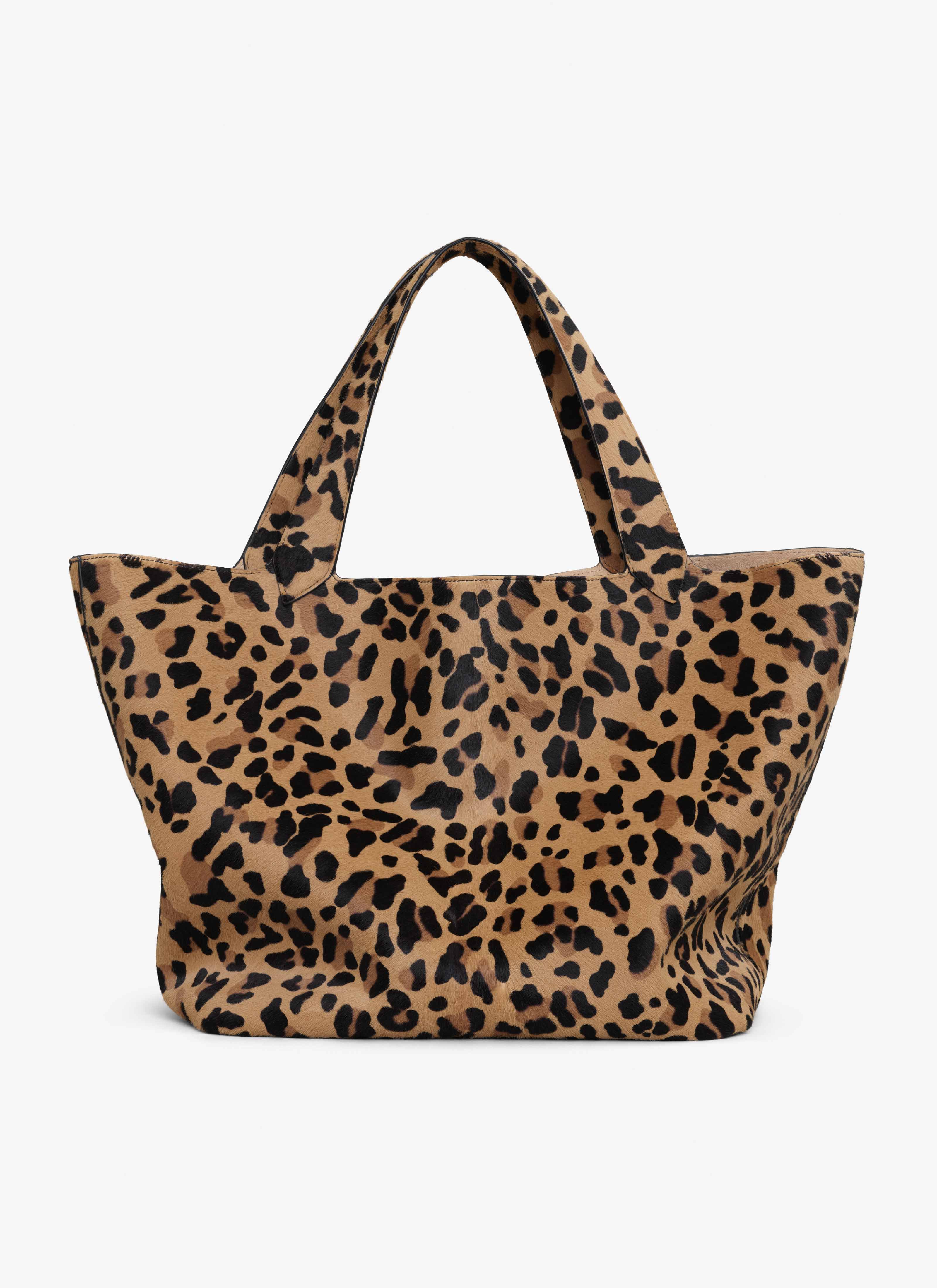 ALAÏA BROWN LE CABAS BAG IN LEOPARD HAIRCALF