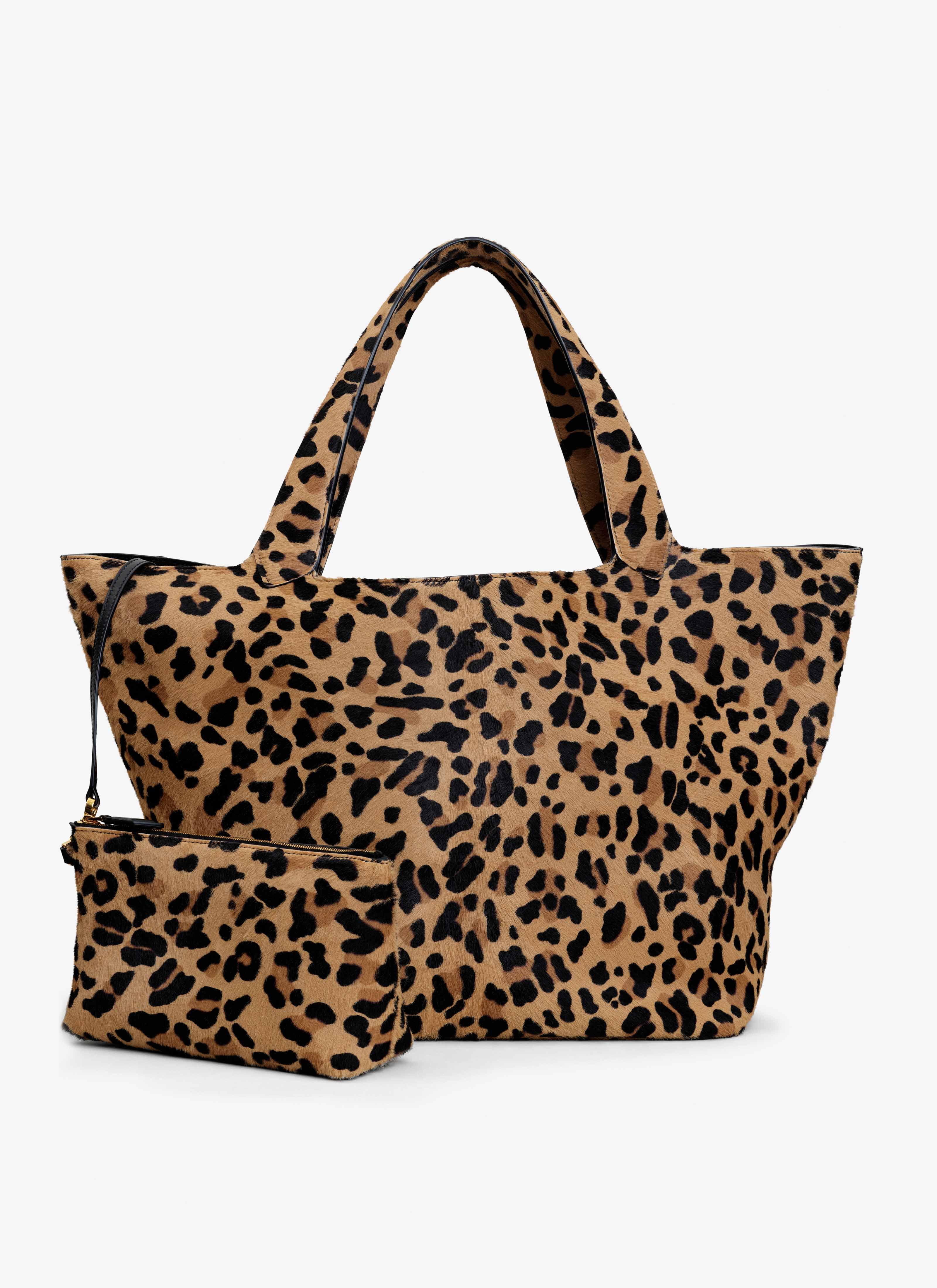ALAÏA BROWN LE CABAS BAG IN LEOPARD HAIRCALF