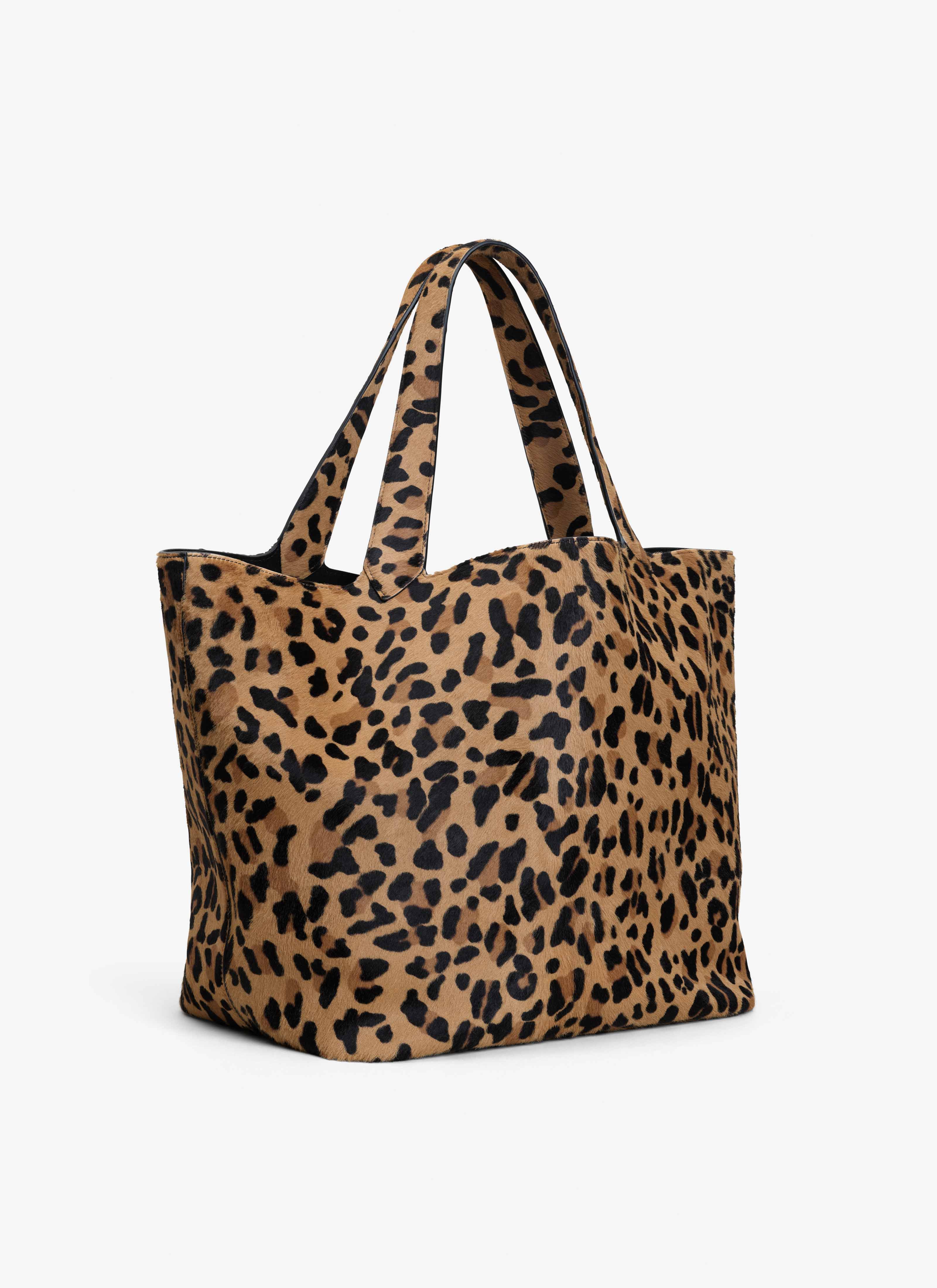 ALAÏA BROWN LE CABAS BAG IN LEOPARD HAIRCALF