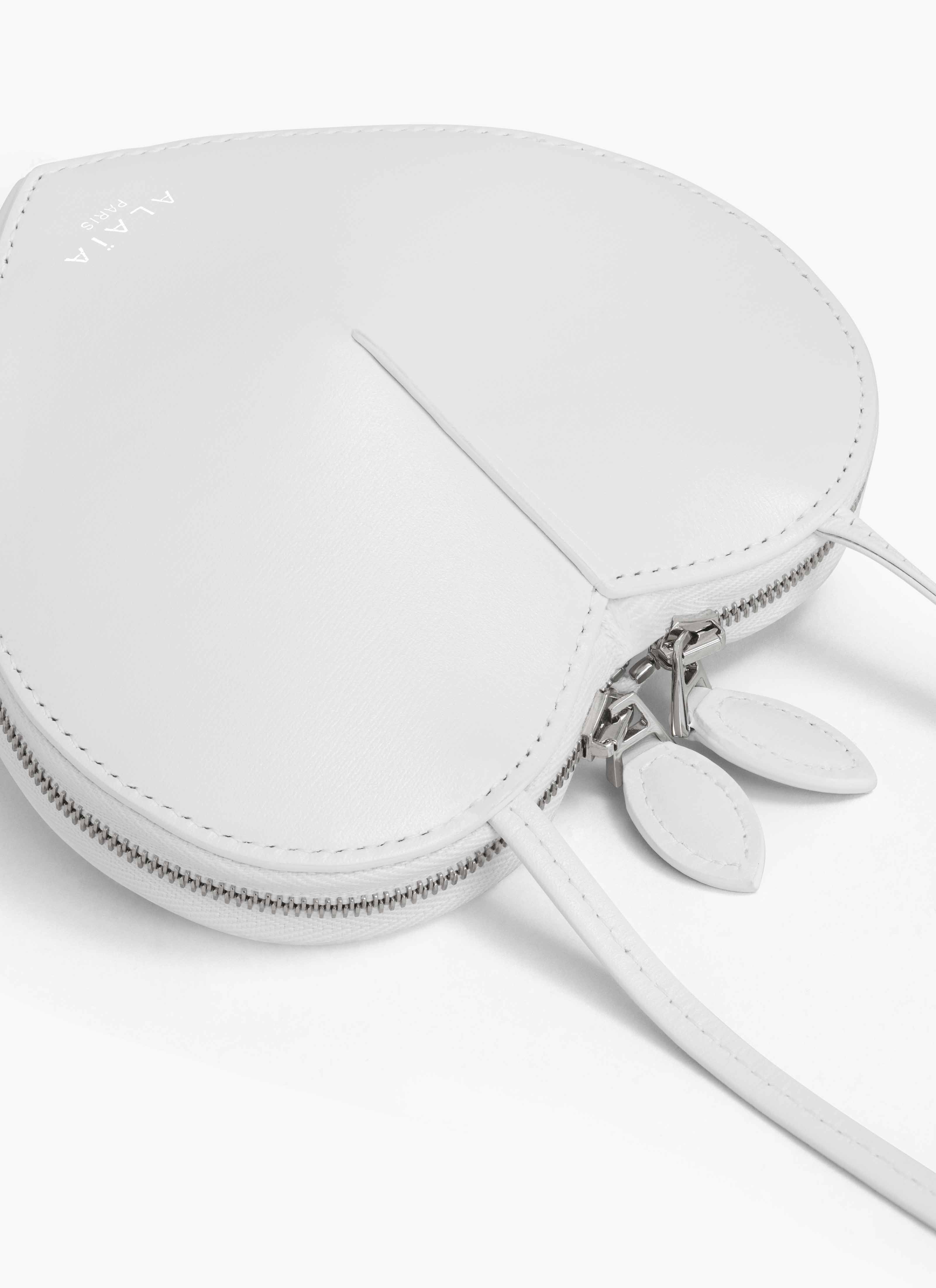 ALAÏA WHITE LE CŒUR SMALL BAG IN CALFSKIN