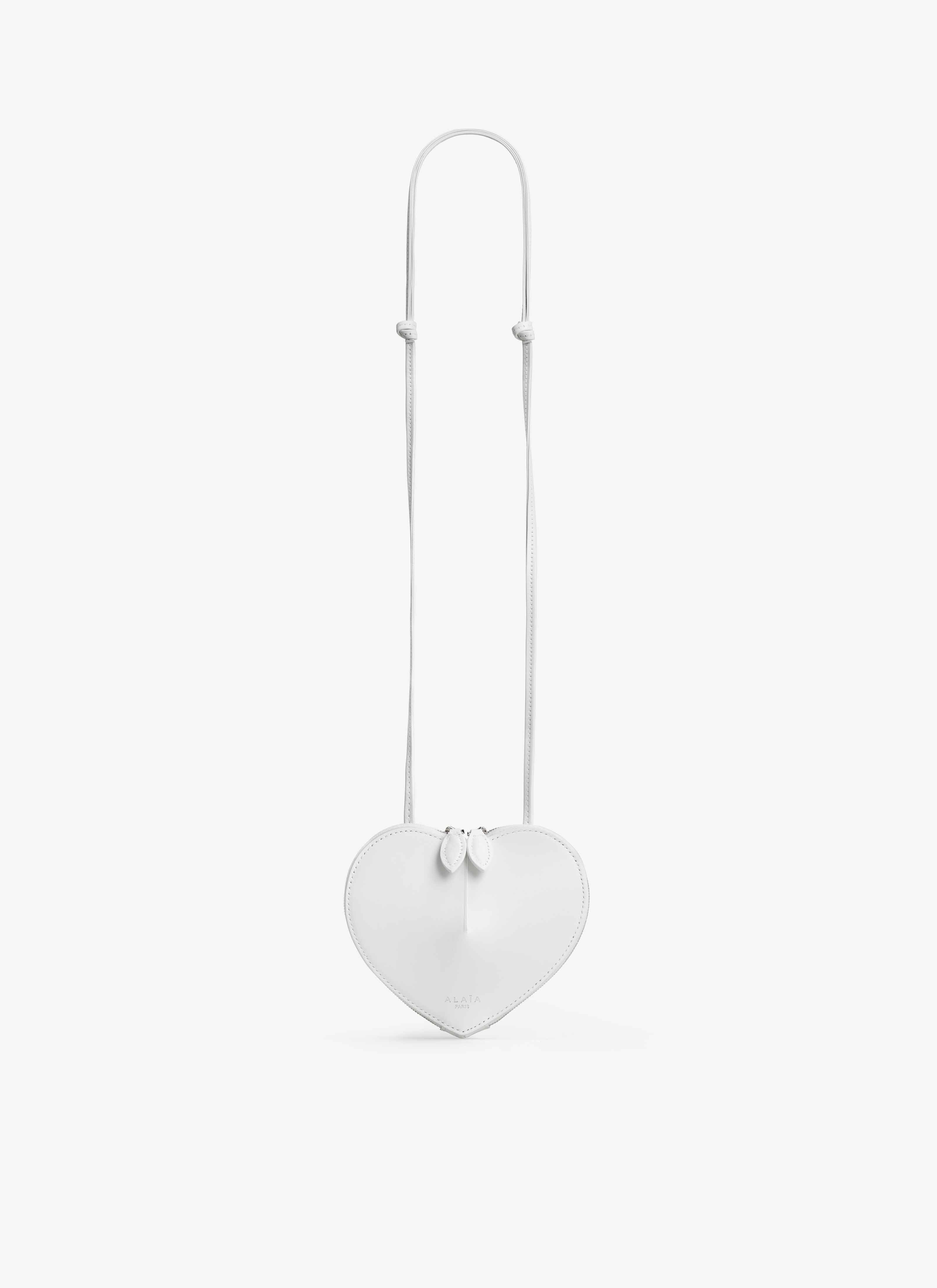 ALAÏA WHITE LE CŒUR SMALL BAG IN CALFSKIN