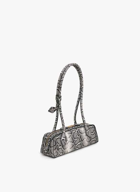 LE TECKEL SMALL BAG IN AYERS LEATHER ALAÏA WHITE/BLACK LE TECKEL SMALL BAG IN AYERS LEATHER