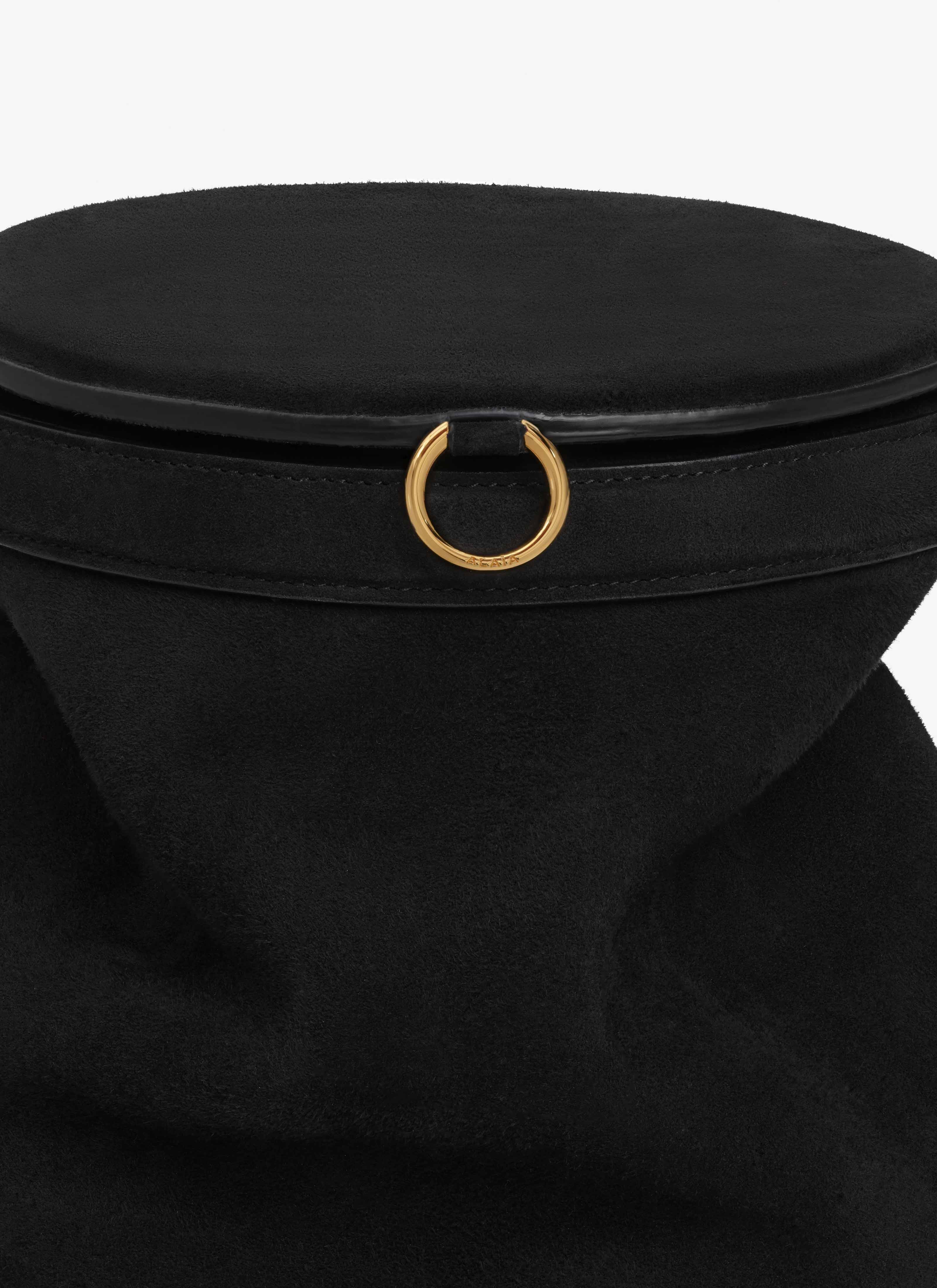 ALAÏA BLACK LA CANETTE MEDIUM BAG IN SUEDE GOATSKIN