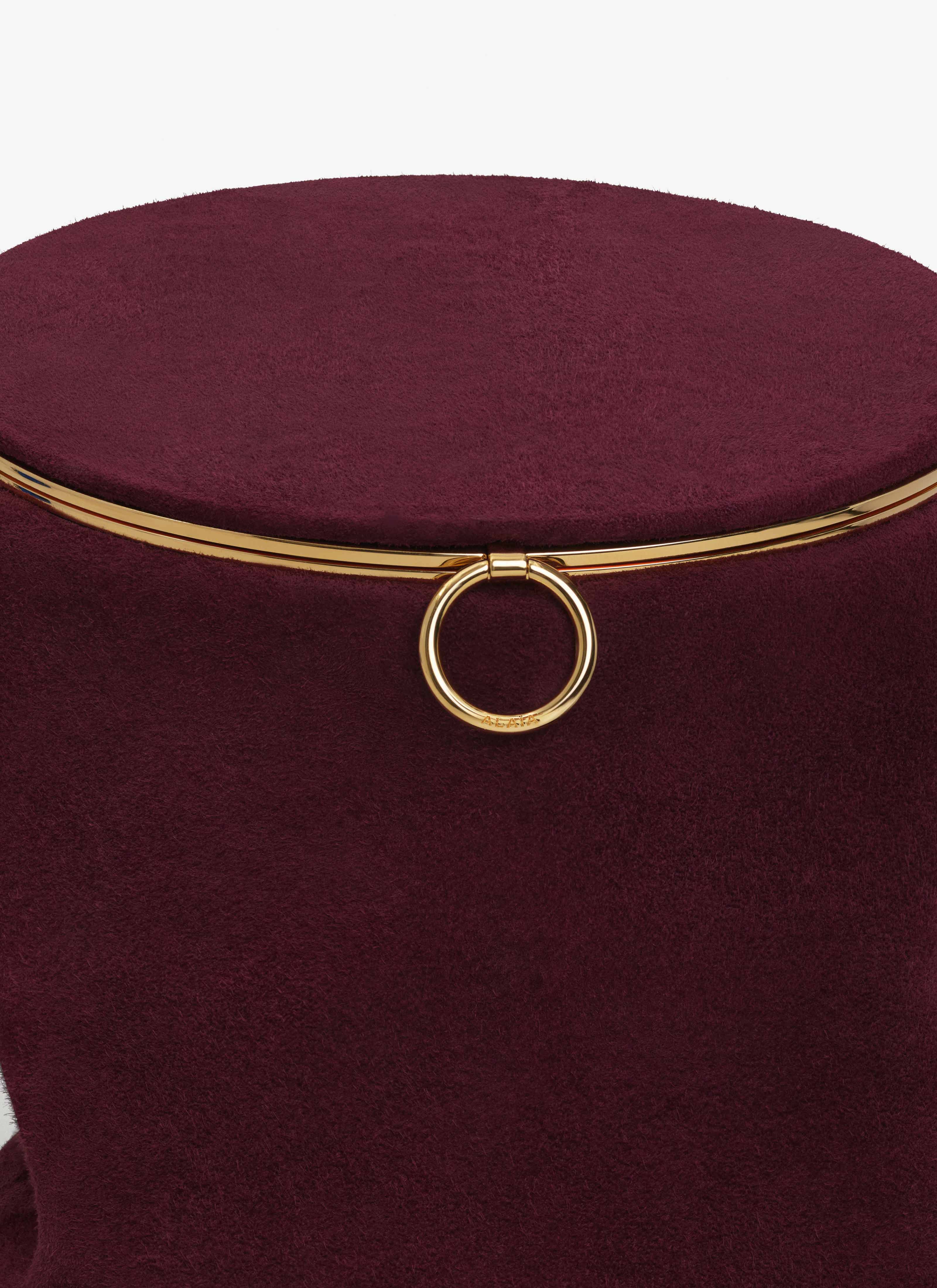 ALAÏA GARNET RED LA CANETTE SMALL BAG IN SUEDE GOATSKIN
