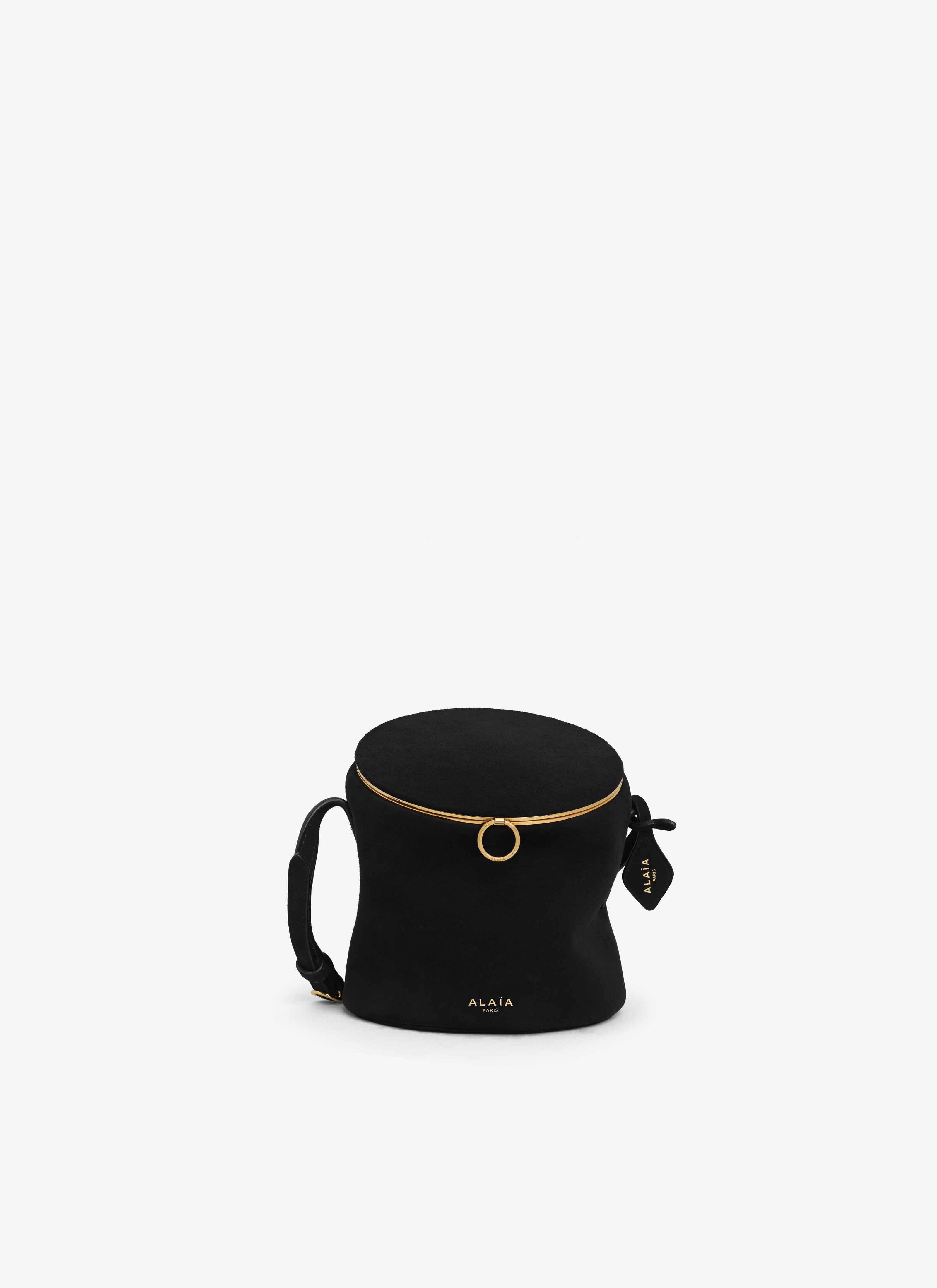 ALAÏA BLACK LA CANETTE SMALL BAG IN SUEDE GOATSKIN