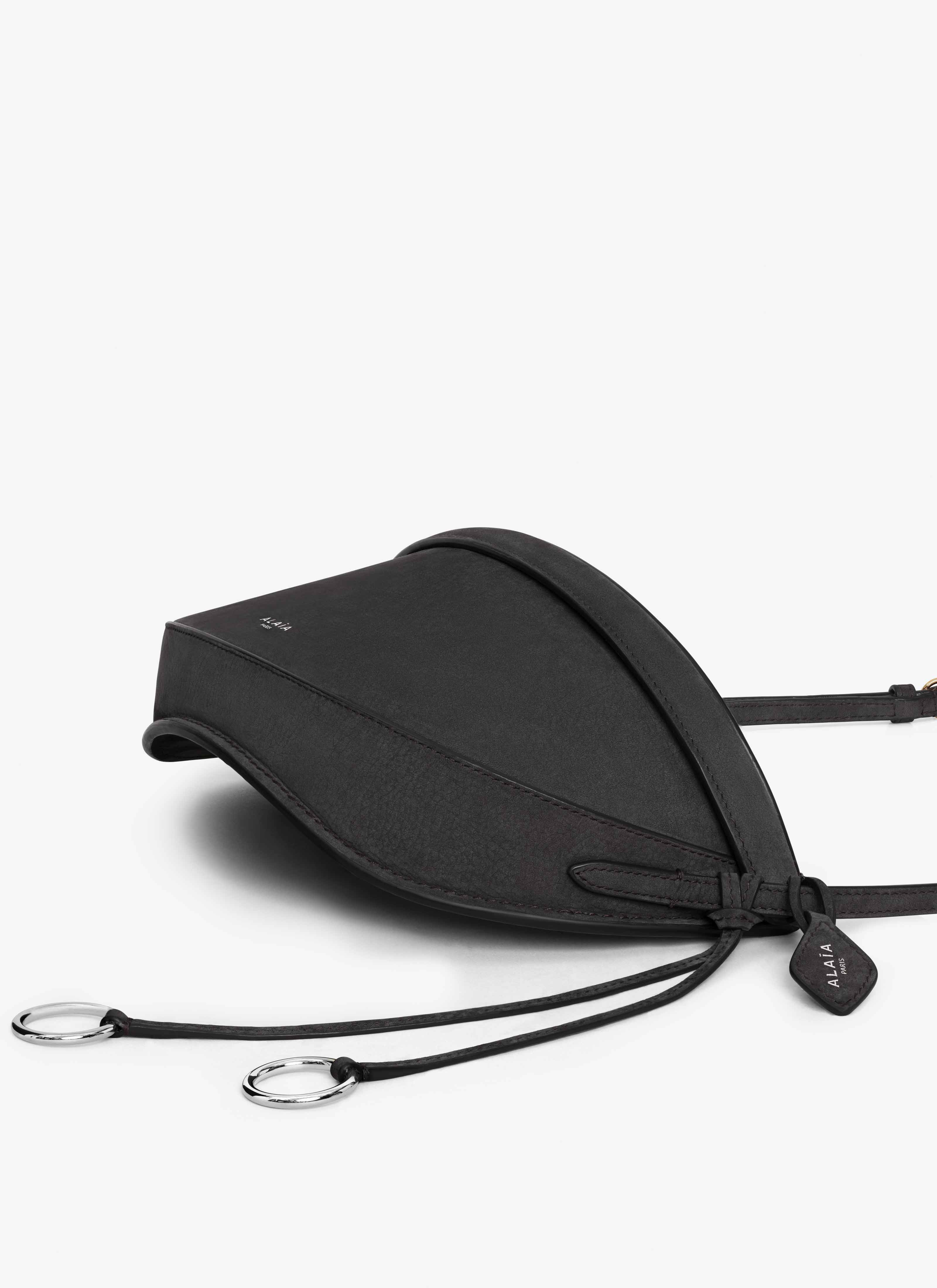 ALAÏA ANTHRACITE HIP EAST WEST BAG IN NUBUCK