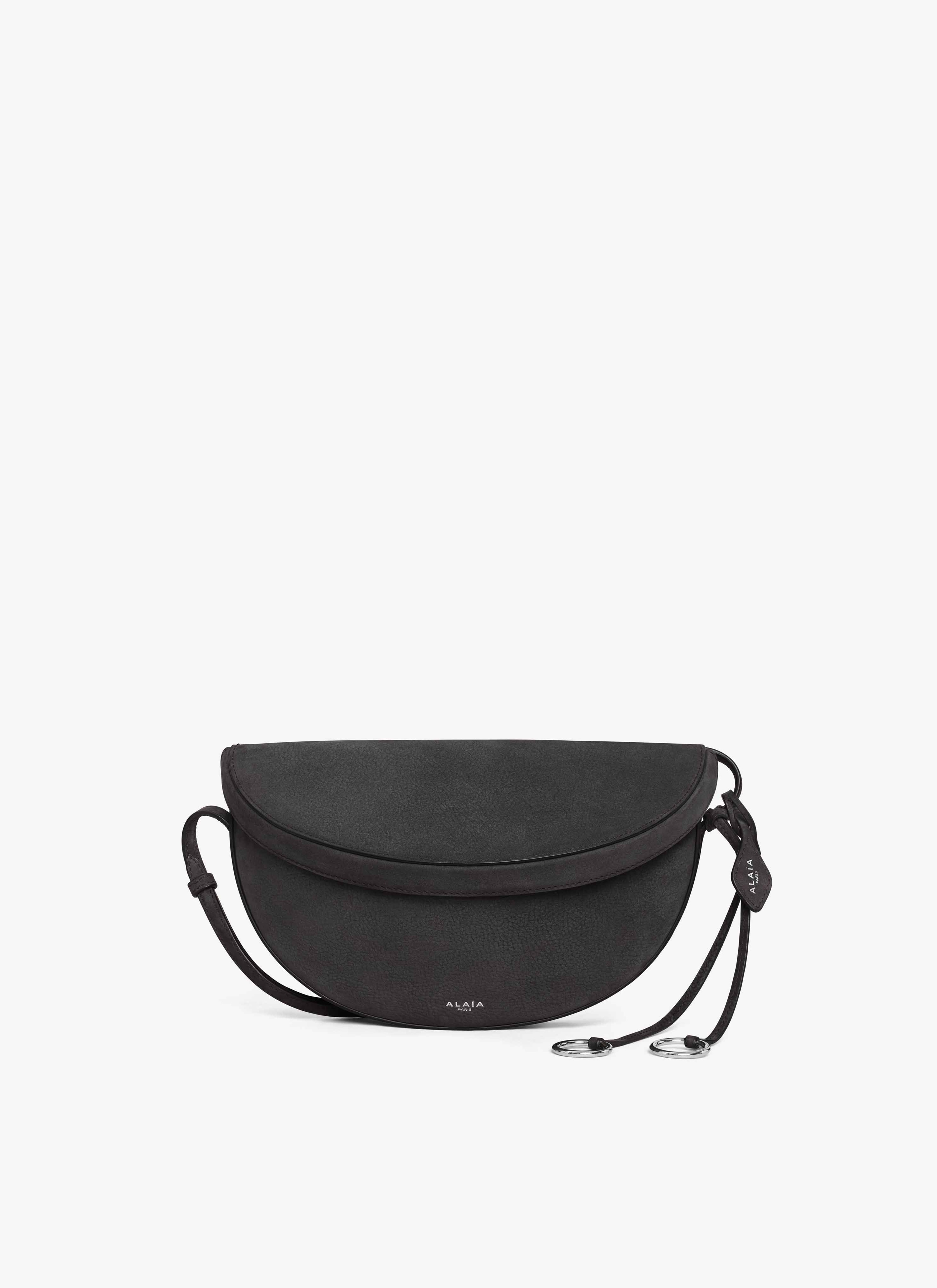 ALAÏA ANTHRACITE HIP EAST WEST BAG IN NUBUCK