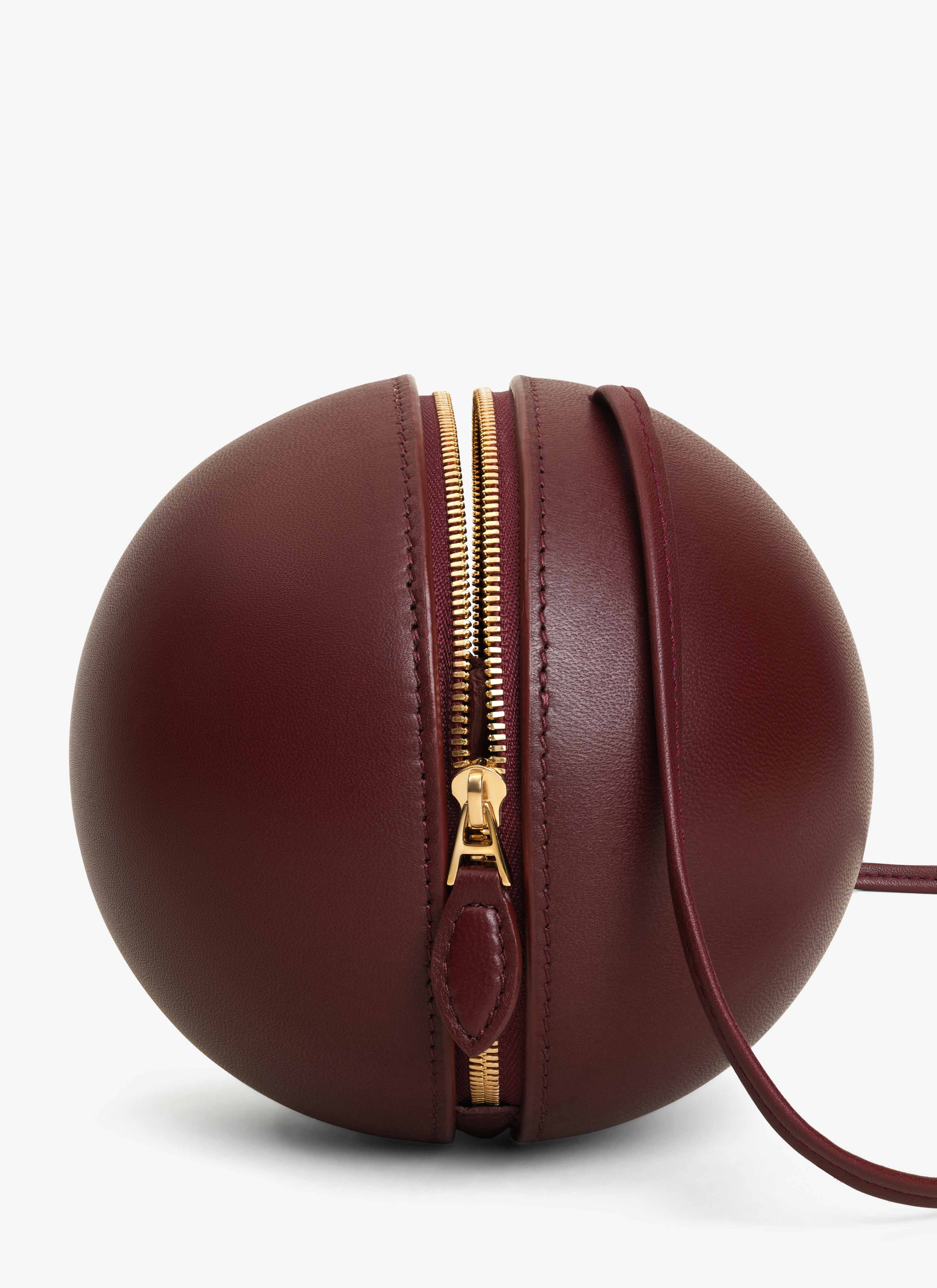 ALAÏA GARNET RED SPHERE BAG IN LAMBSKIN