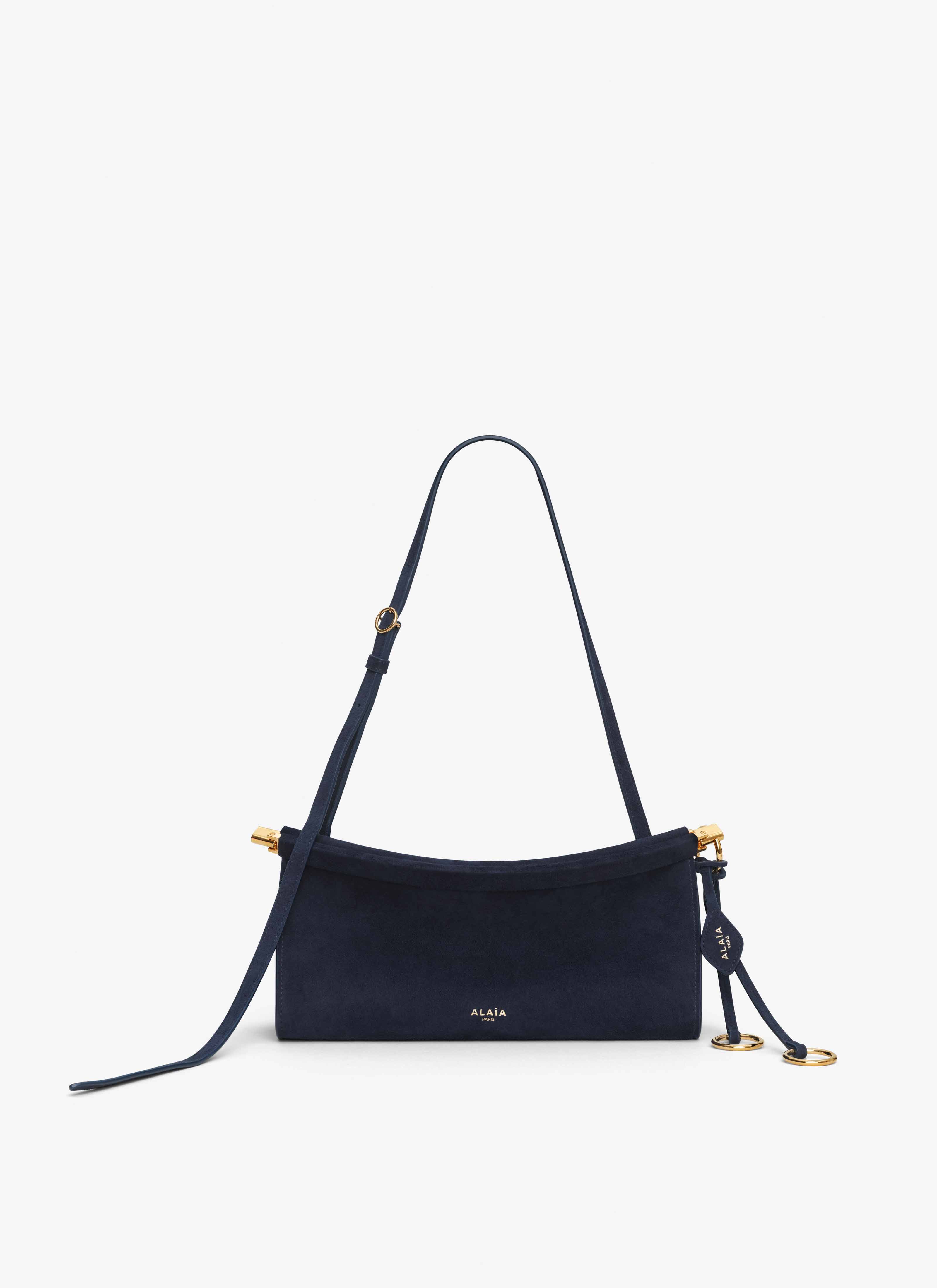 ALAÏA MIDNIGHT LE CLICK EAST WEST SMALL BAG IN SUEDE
