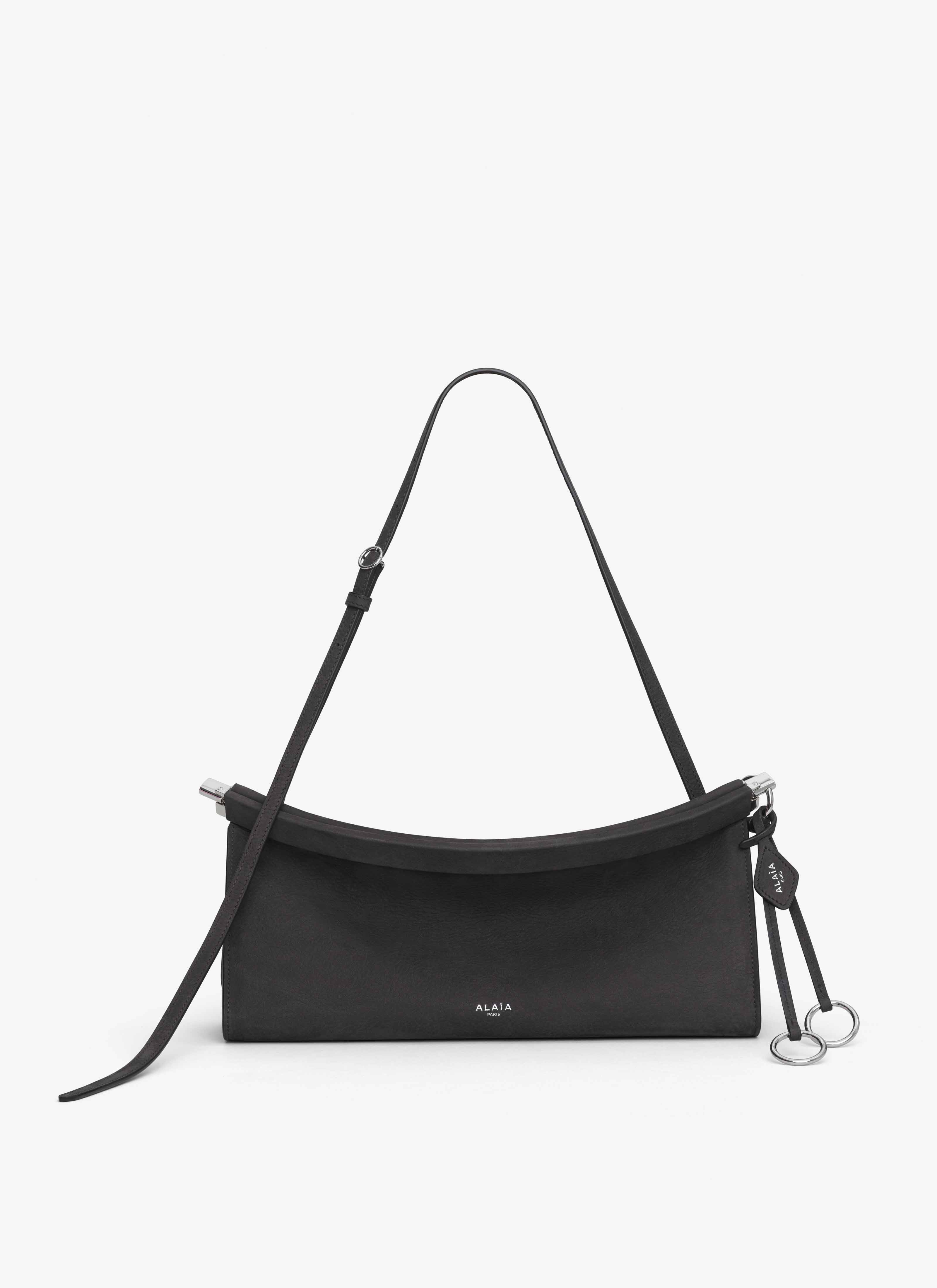 ALAÏA ANTHRACITE LE CLICK EAST WEST MEDIUM BAG IN NUBUCK