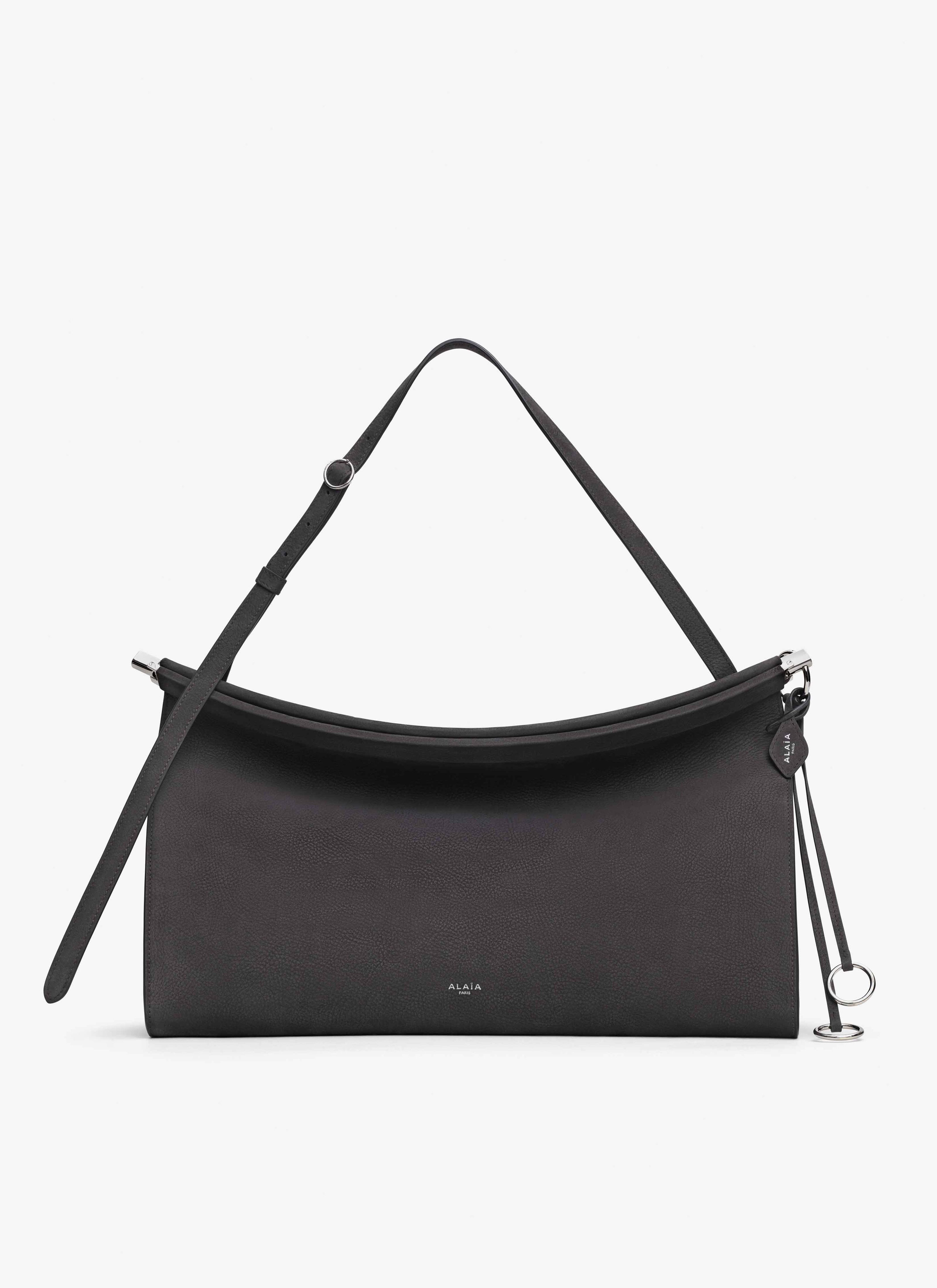 ALAÏA ANTHRACITE LE CLICK EAST WEST LARGE BAG IN NUBUCK