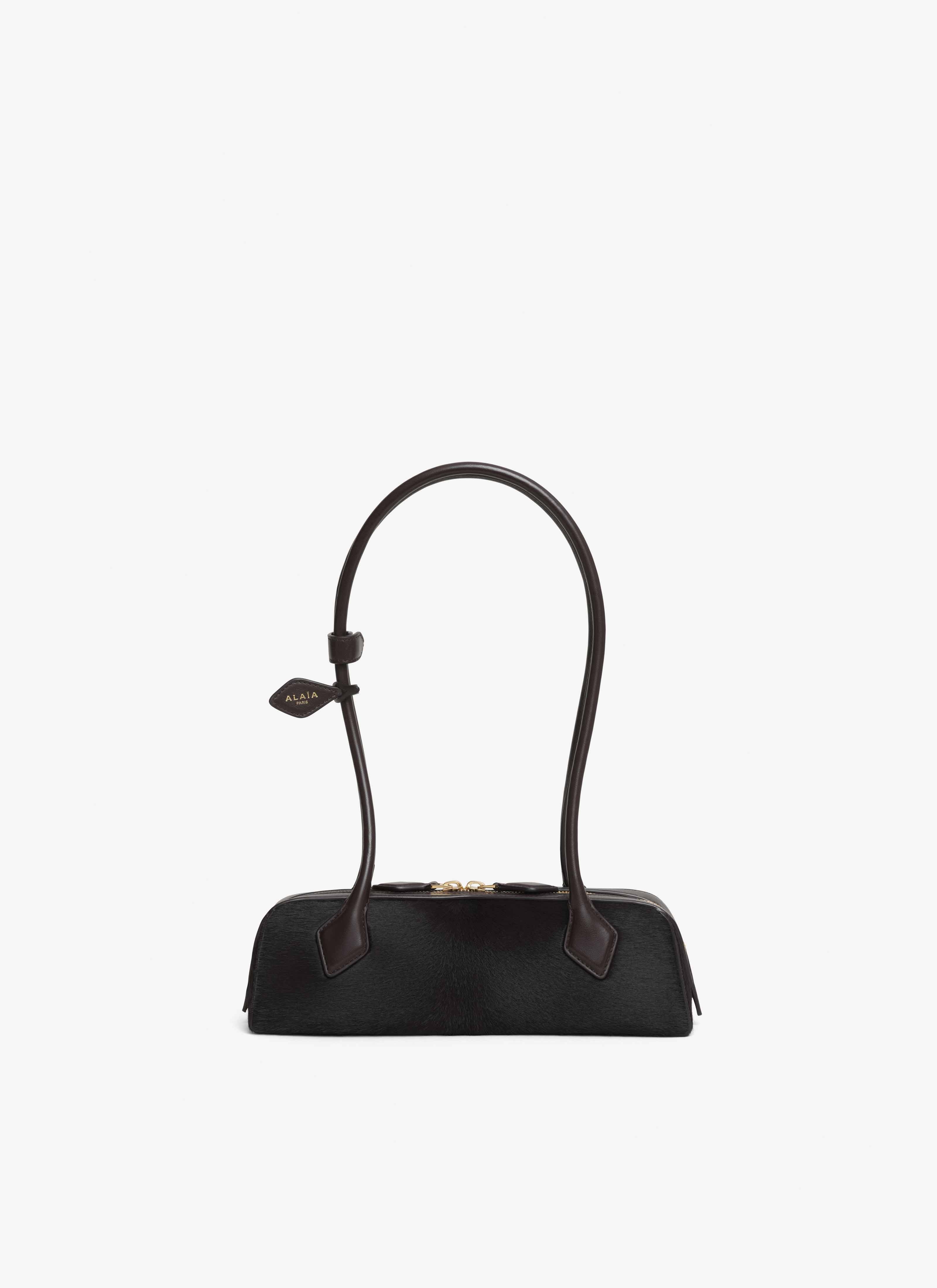 ALAÏA CHOCOLATE LE TECKEL SMALL BAG IN HAIRCALF