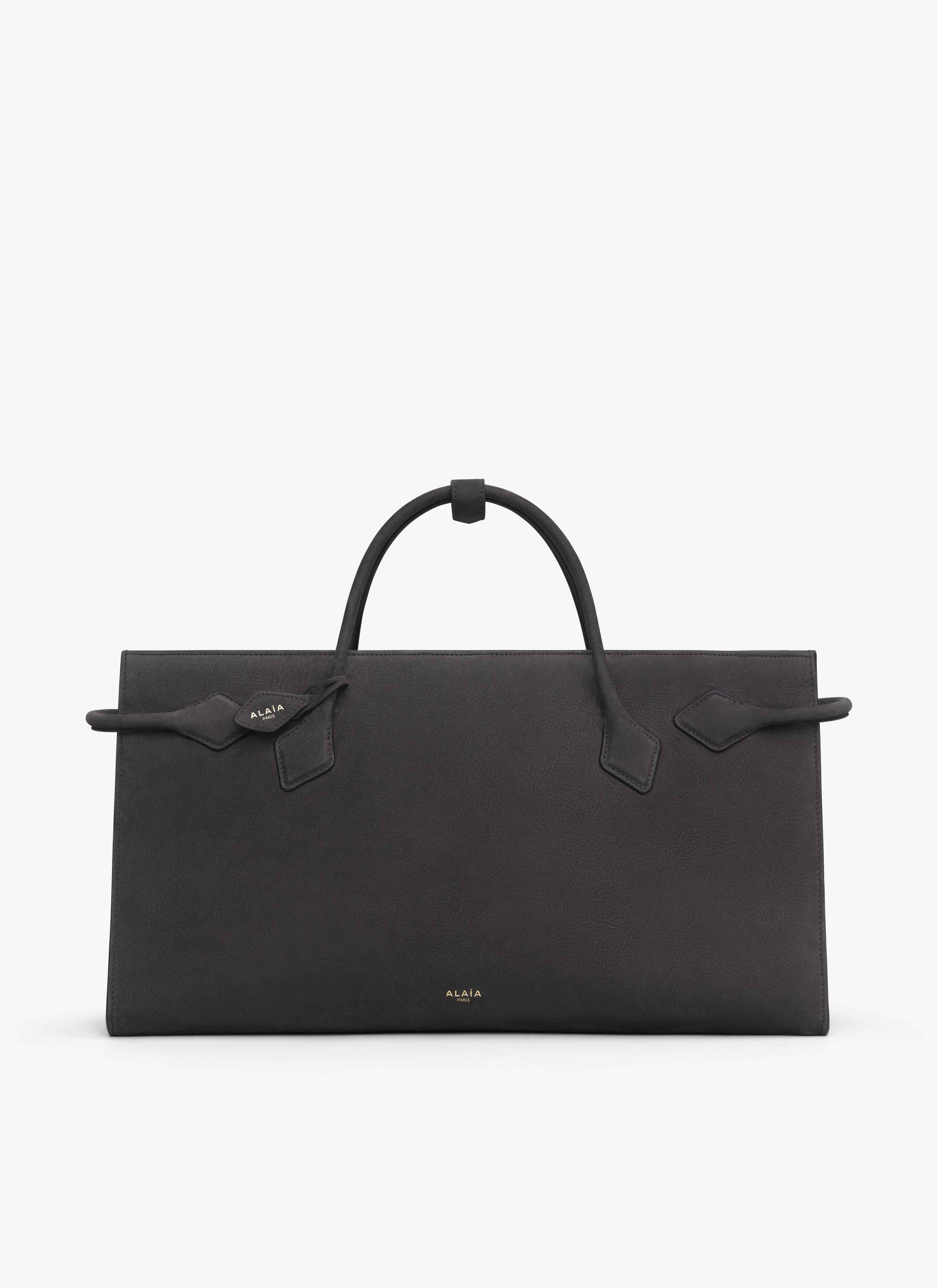ALAÏA ANTHRACITE LE TECKEL TOTE BAG IN NUBUCK