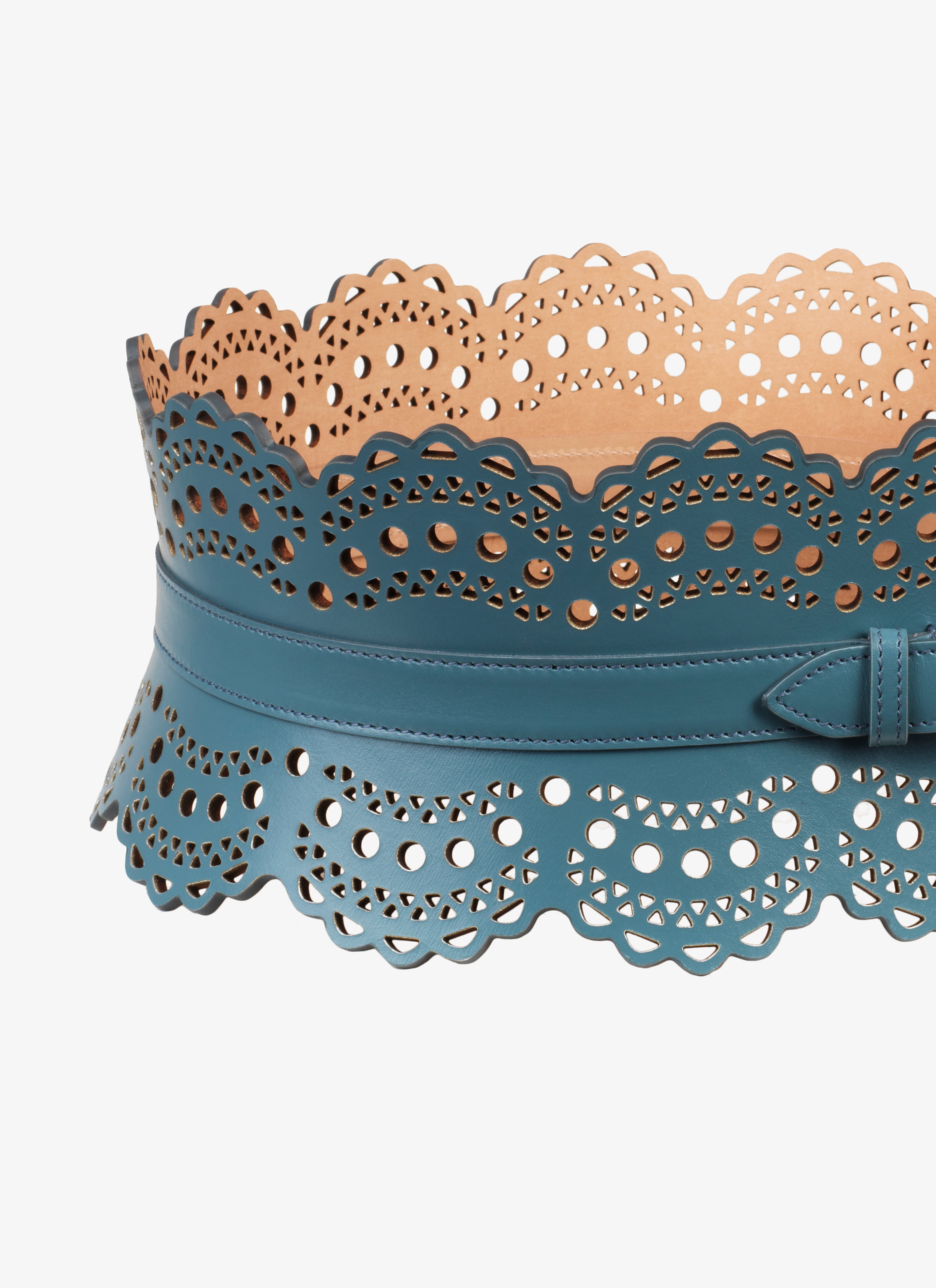 ALAÏA HORIZON BLUE CORSET BELT