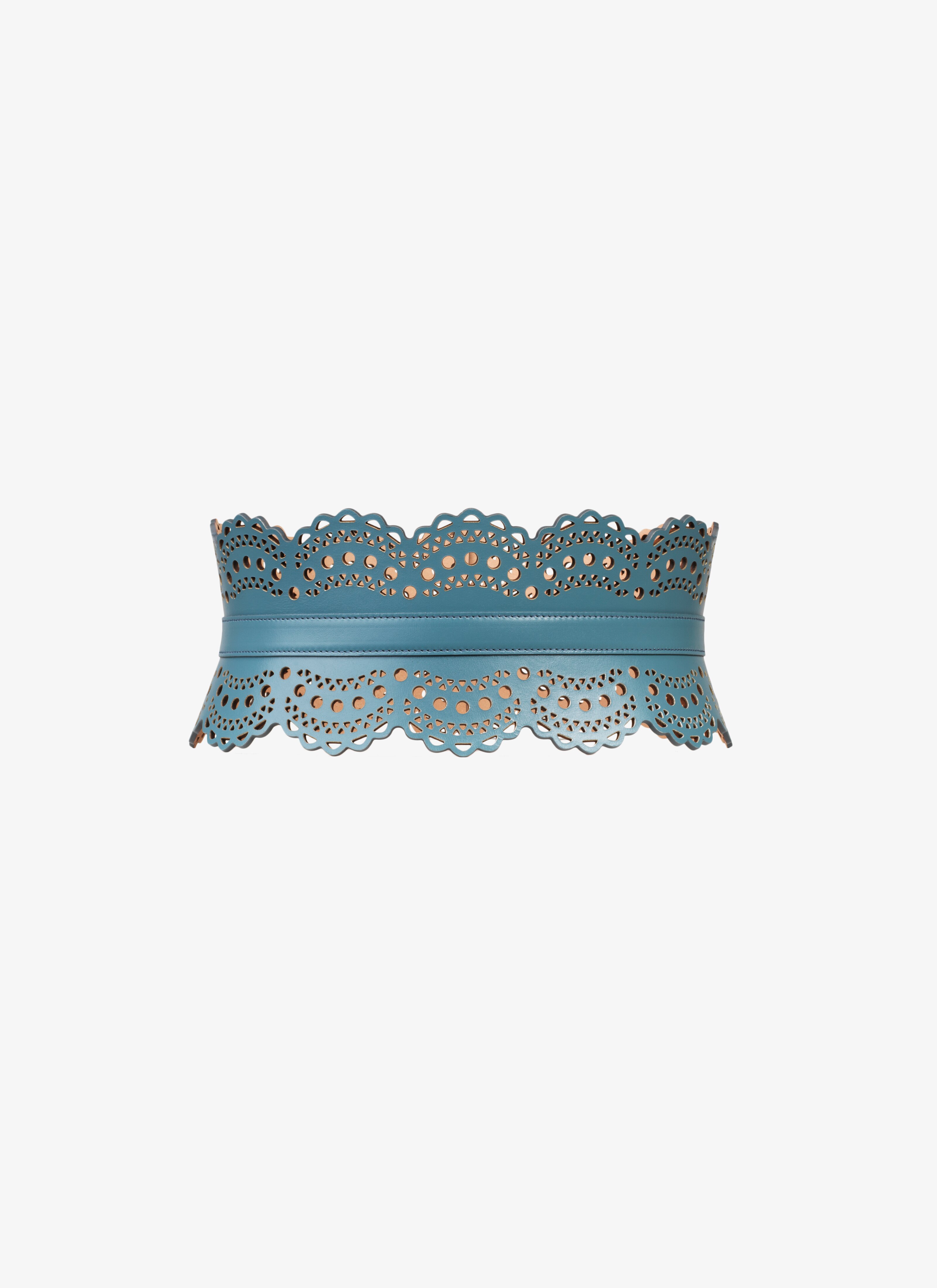 ALAÏA HORIZON BLUE CORSET BELT
