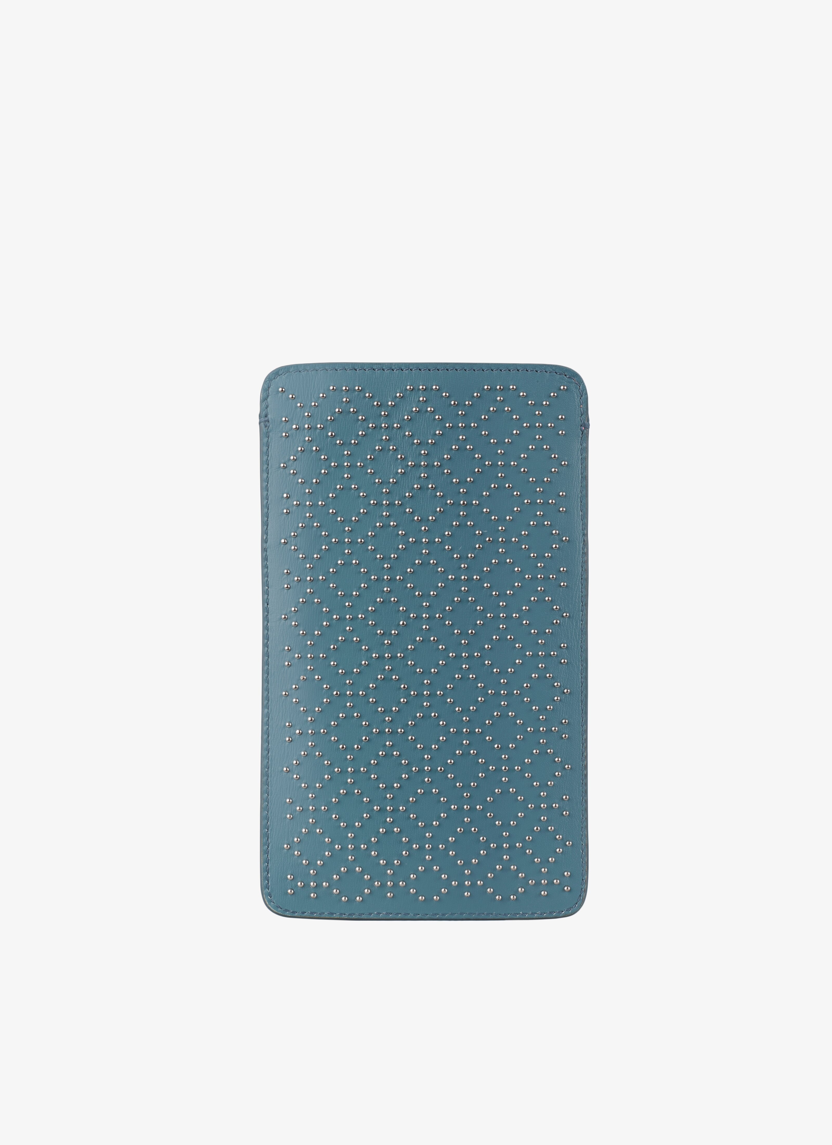 ALAÏA HORIZON BLUE  IPHONE HOLDER CUIR LUX CLOU ARABESQUE HORIZON