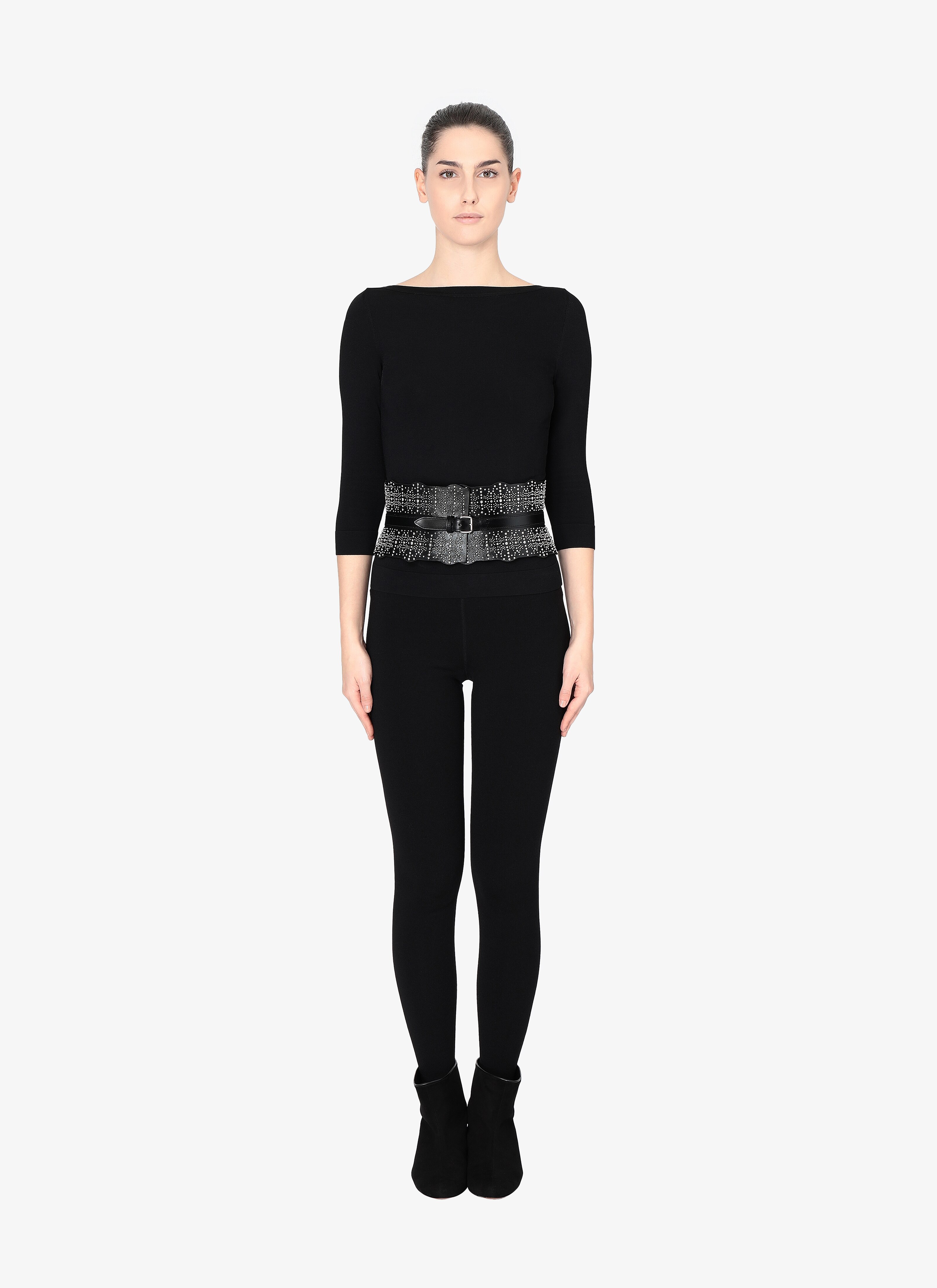ALAÏA BLACK  CORSET CUIR LUX BLACK