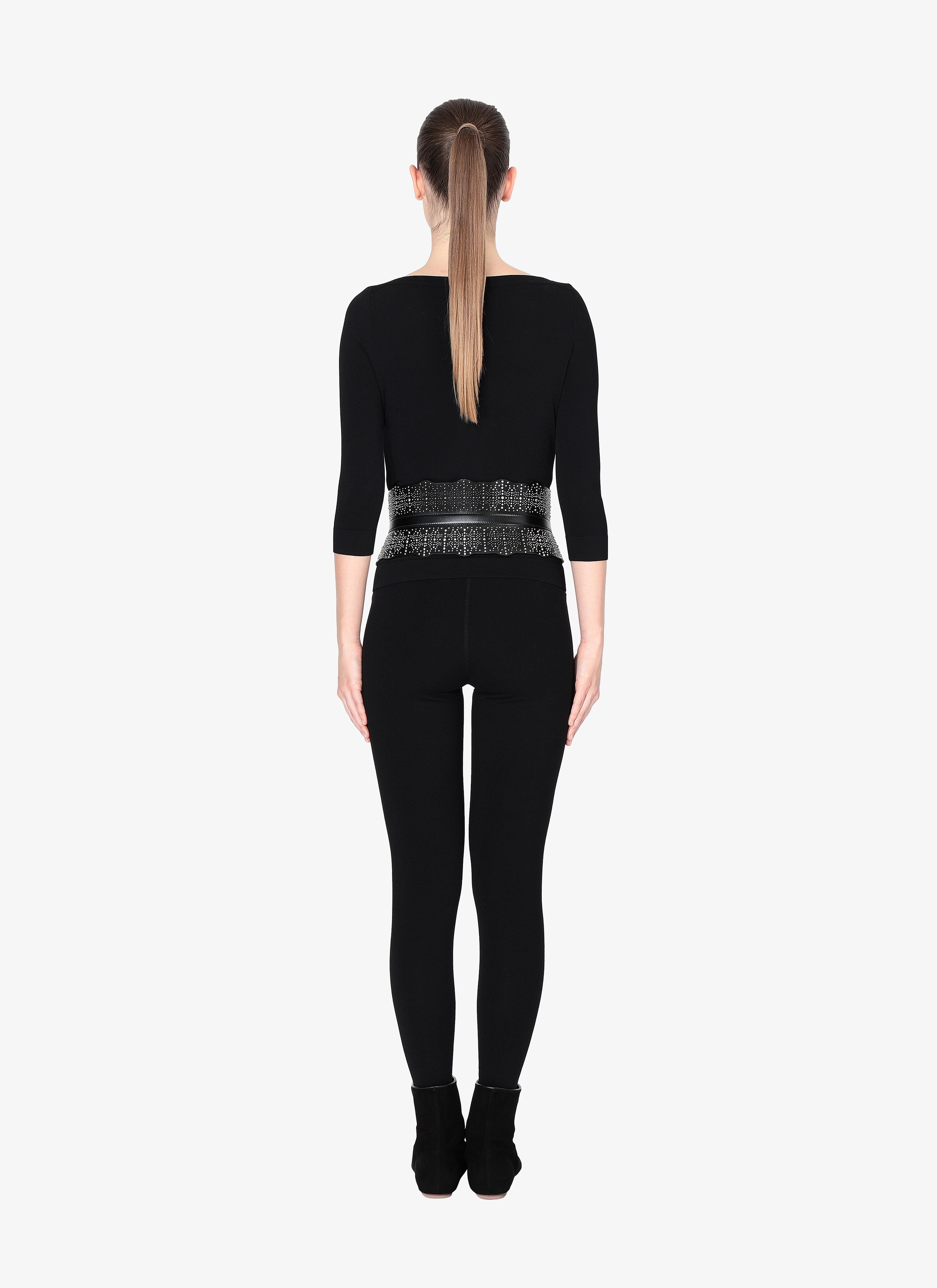 ALAÏA BLACK  CORSET CUIR LUX BLACK